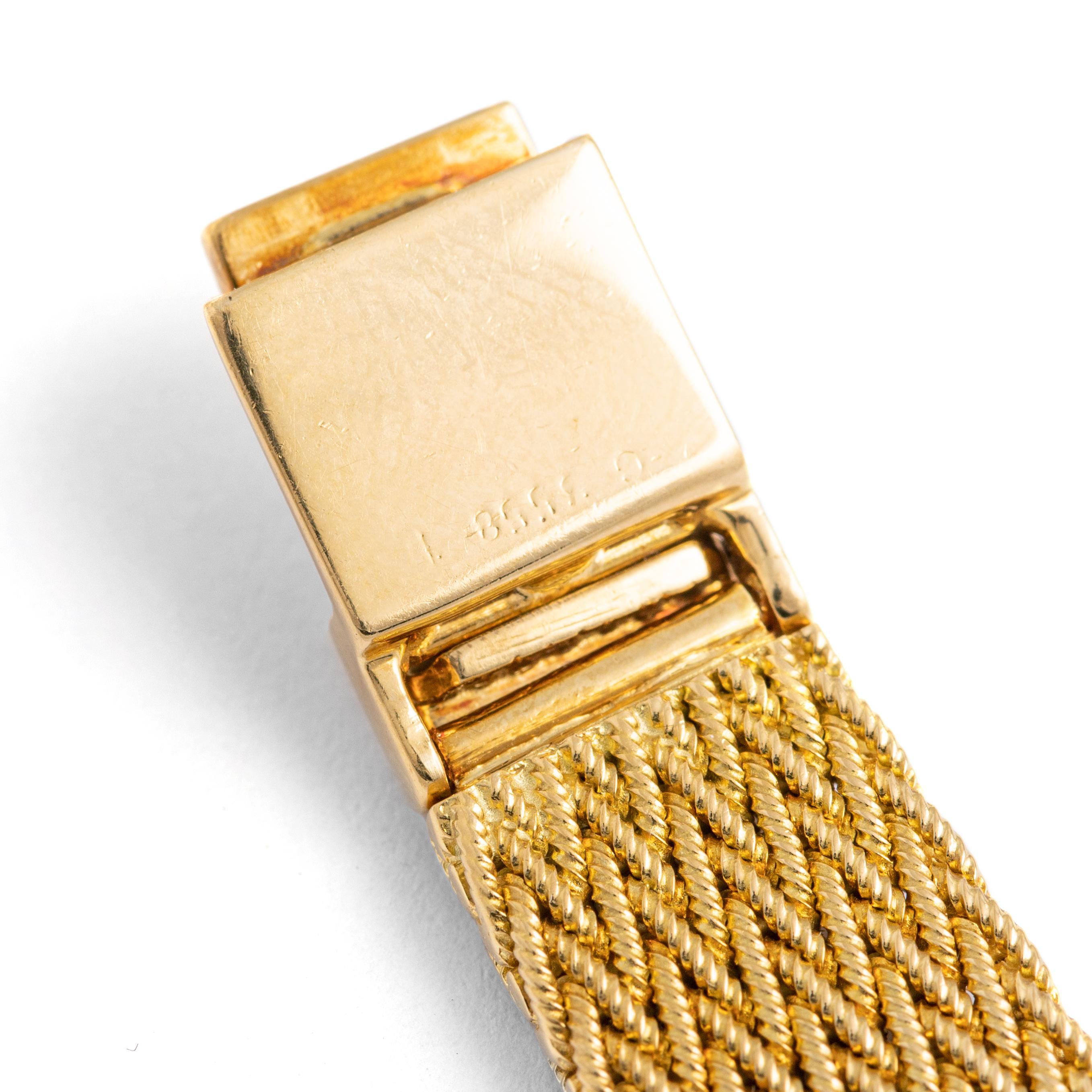 Taille baguette Chopard Montre-bracelet en or jaune 18 carats avec diamants en vente