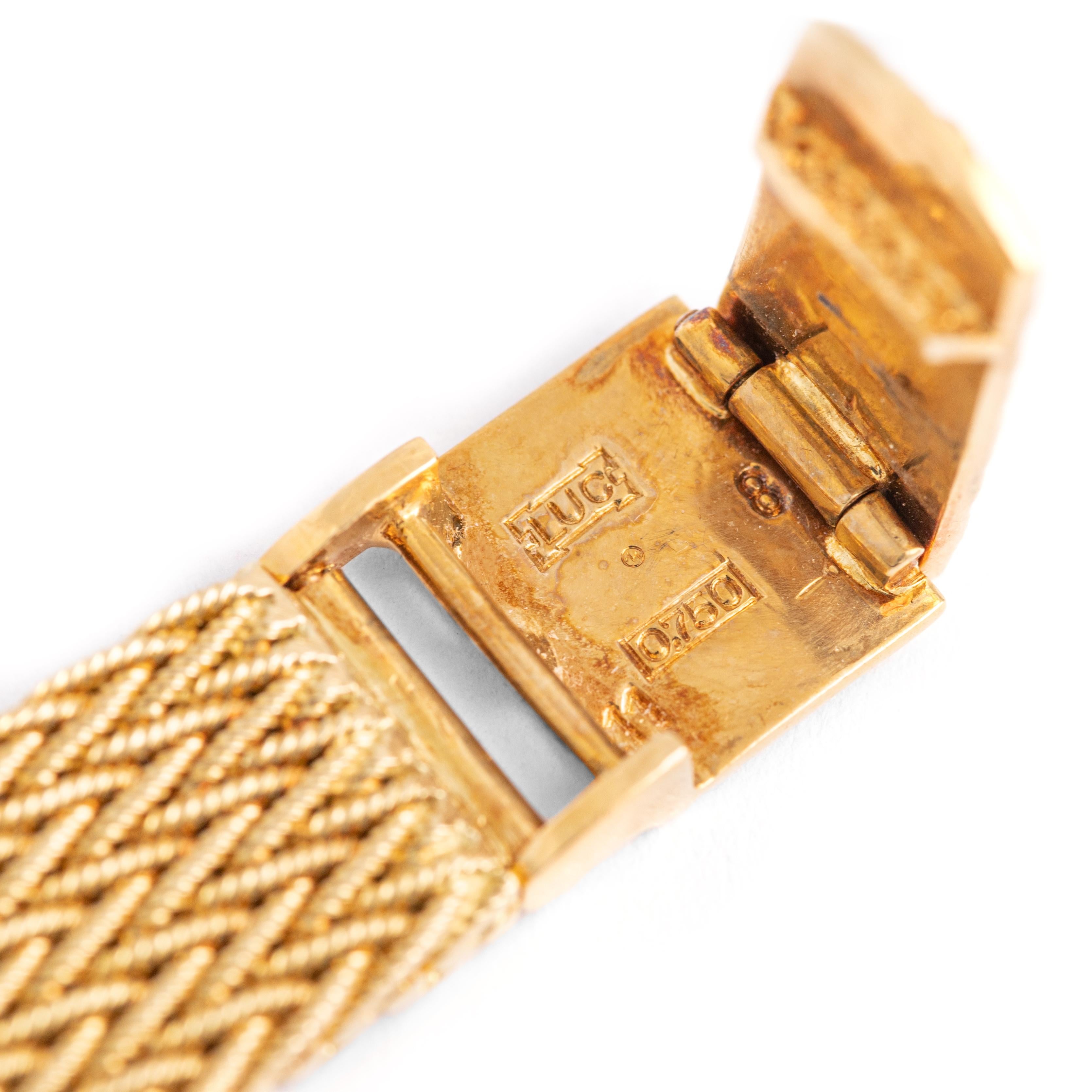 Women's Chopard Diamond Yellow Gold 18k Wristwatch For Sale