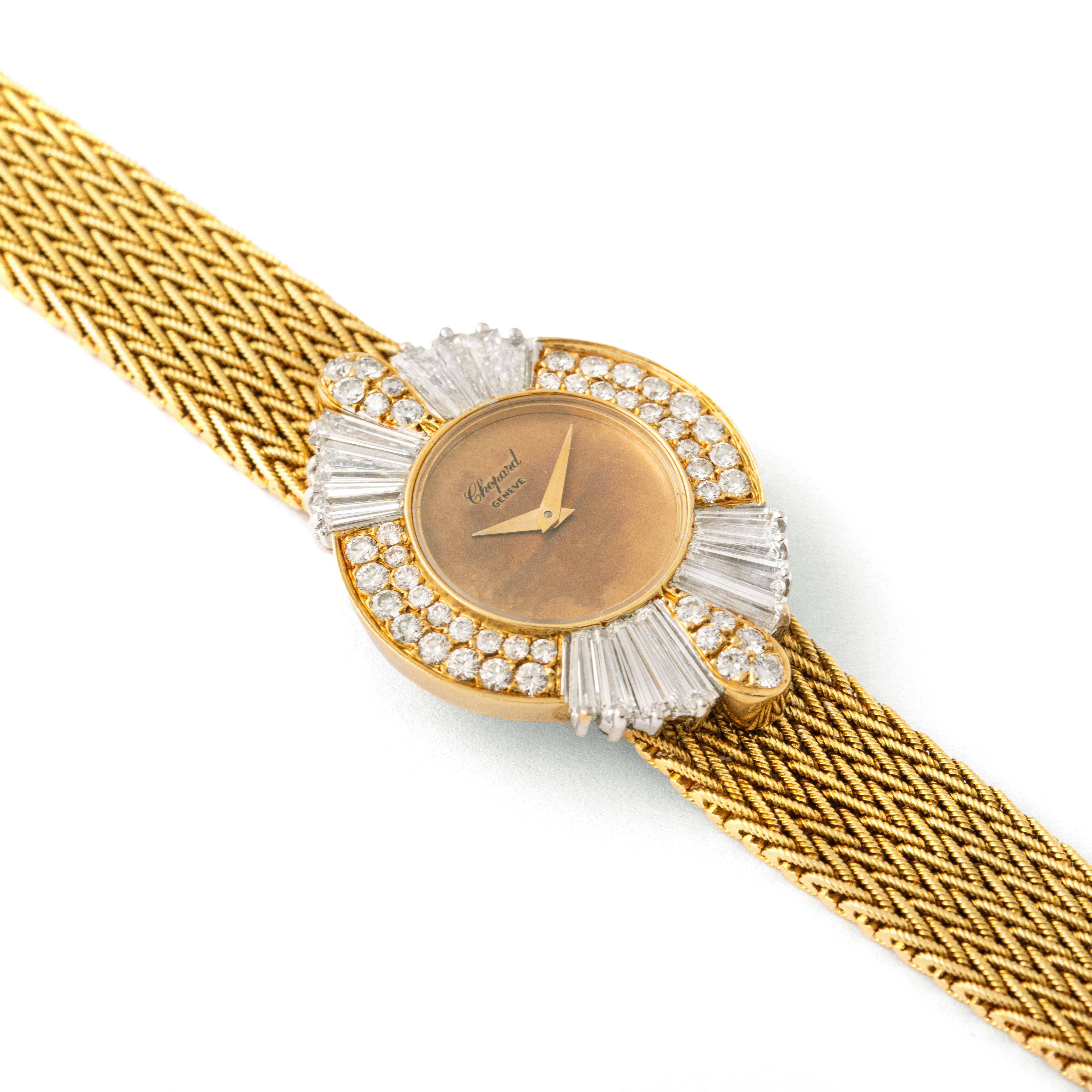 Chopard Montre-bracelet en or jaune 18 carats avec diamants en vente 3