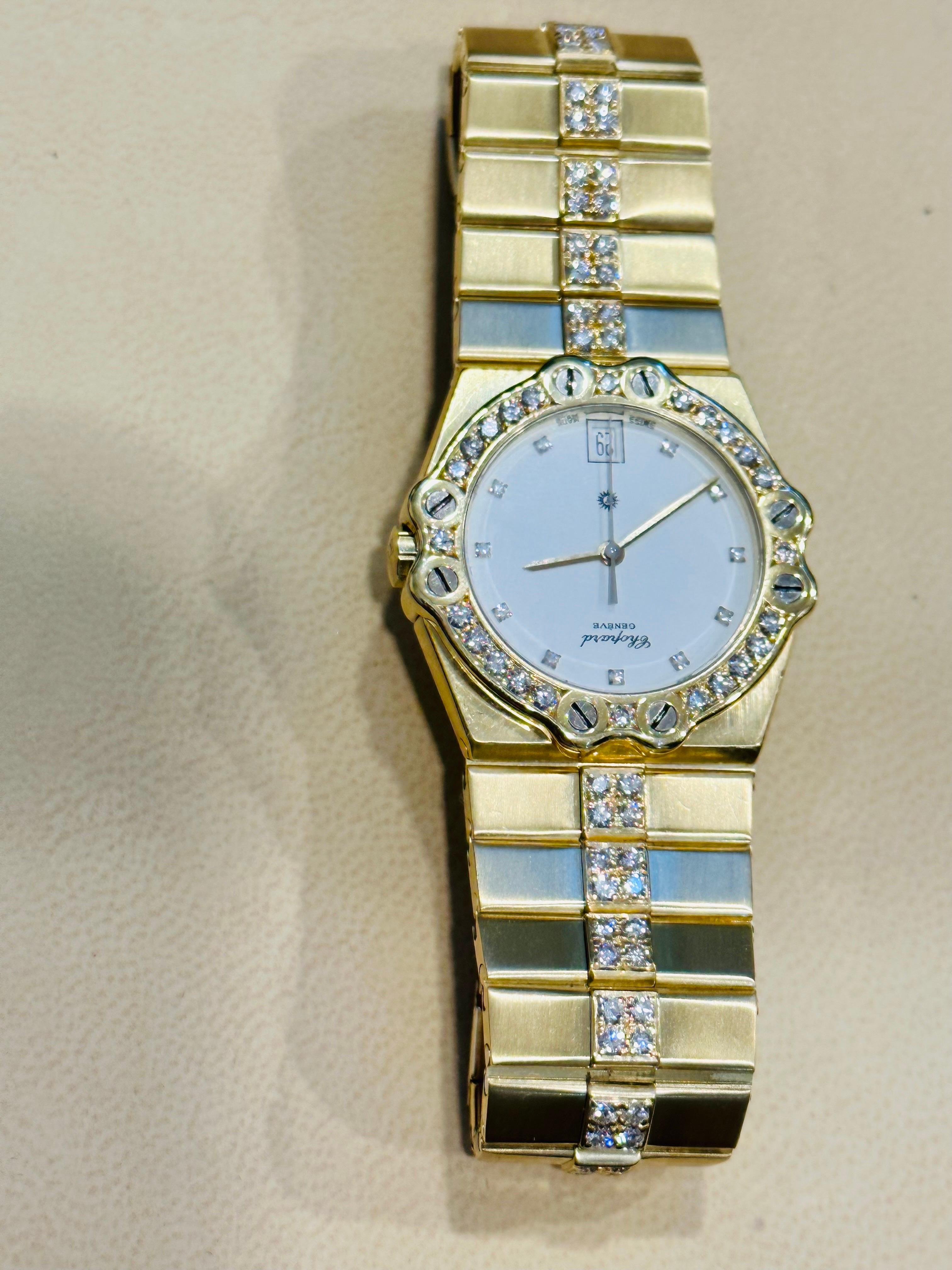 Chopard Factory Diamond 18 Karat Yellow Gold 153 Grams  Diamond Belt Watch 4
