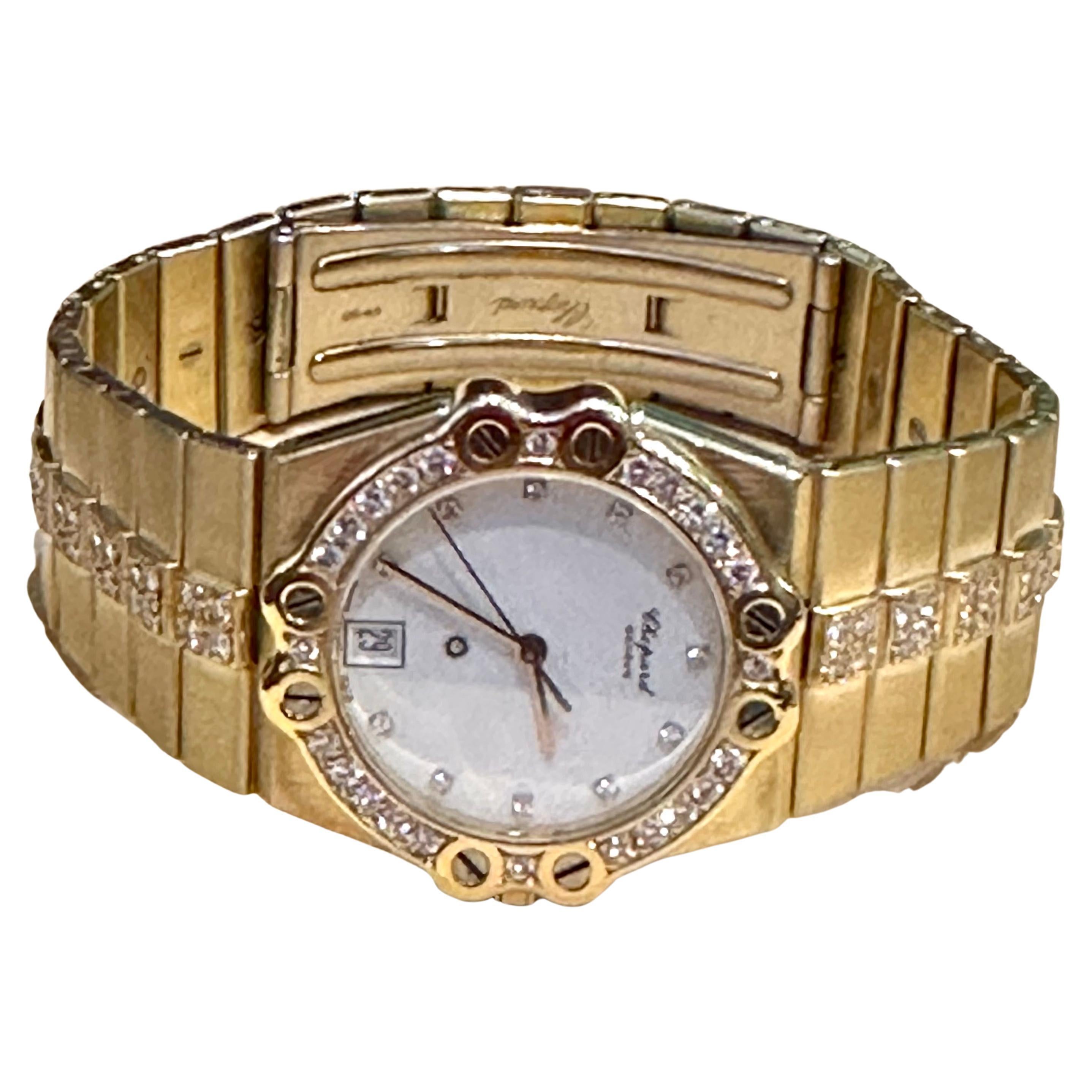 Chopard Factory Diamond 18 Karat Yellow Gold 153 Grams  Diamond Belt Watch