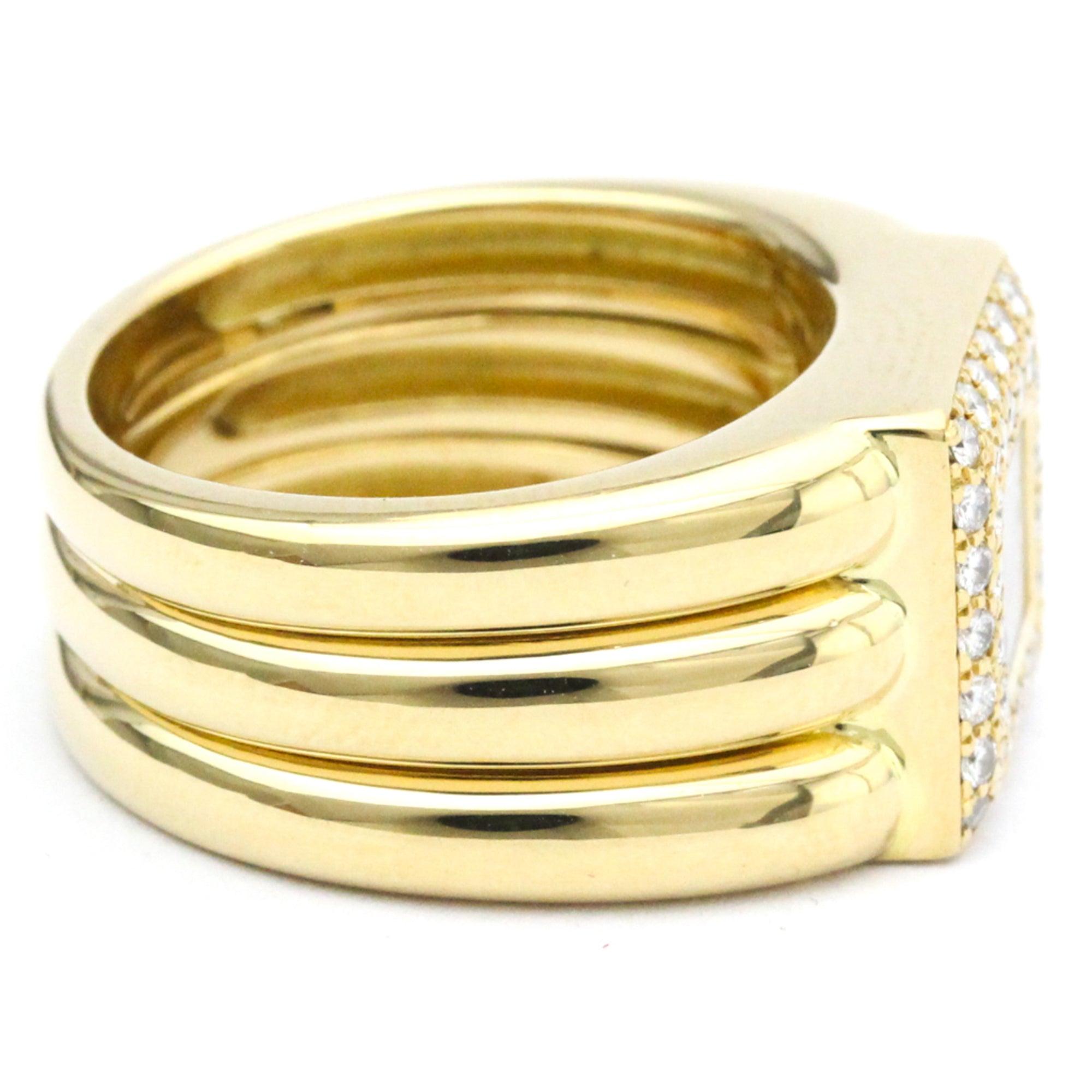 Women's or Men's Chopard Fashion Diamond Band Ring in 18K Yellow Gold For Sale