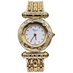 Vintage Chopard Femme Classique Quartz Diamond Watch in 18 Karat Yellow Gold, Circa 1990