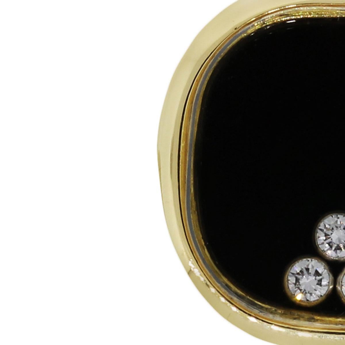 Fünf schwebender Herrenring mit Diamanten und Onyx von Chopard (Rundschliff)