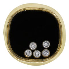 Anello da uomo Chopard con cinque diamanti fluttuanti e onice