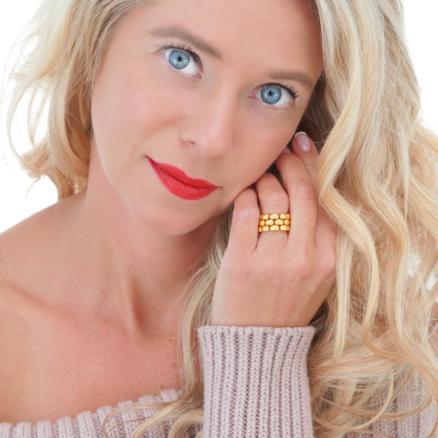 Circa 1982, 18k, by Chopard, Switzerland. This ring effortlessly goes from flats and a crisp white blouse around town to a little black dress and cocktails. In Switzerland, where quality and good design are a way of life, Chopard is a fashion icon. 