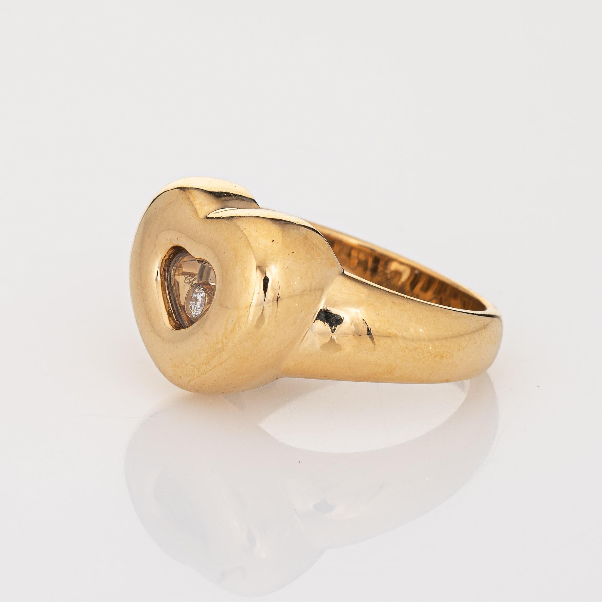 Chopard Schwebender Diamant-Herz-Ring 18k Gelbgold Designer-Schmuck (Zeitgenössisch)