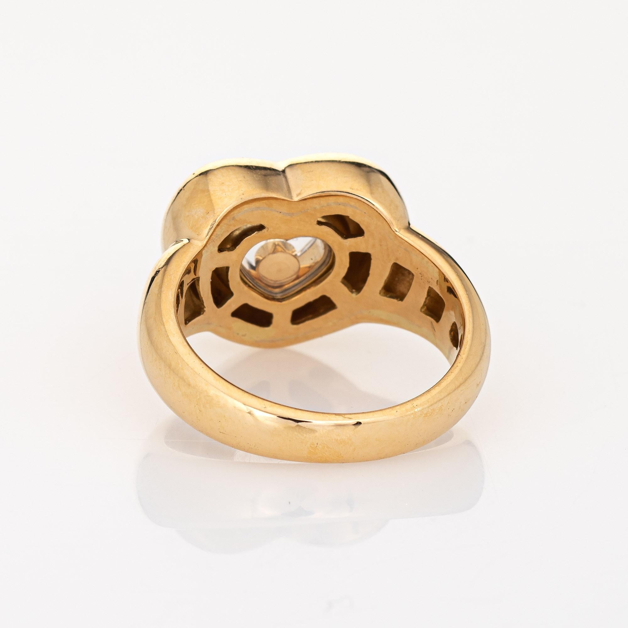 Chopard Schwebender Diamant-Herz-Ring 18k Gelbgold Designer-Schmuck (Rundschliff)