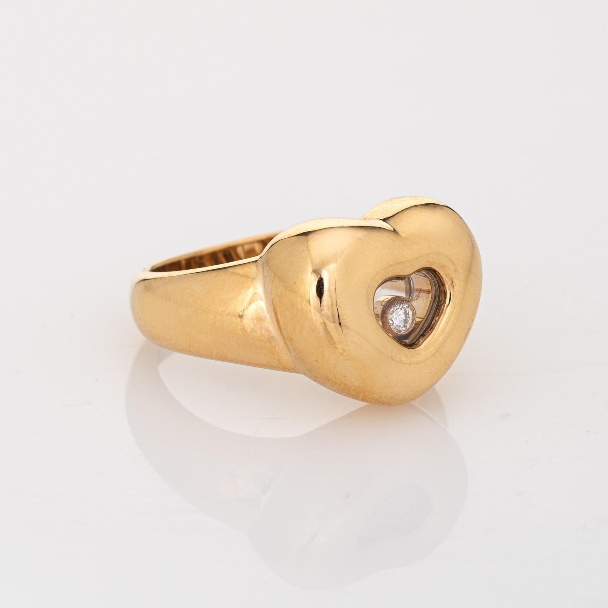 Chopard Schwebender Diamant-Herz-Ring 18k Gelbgold Designer-Schmuck im Zustand „Gut“ in Torrance, CA