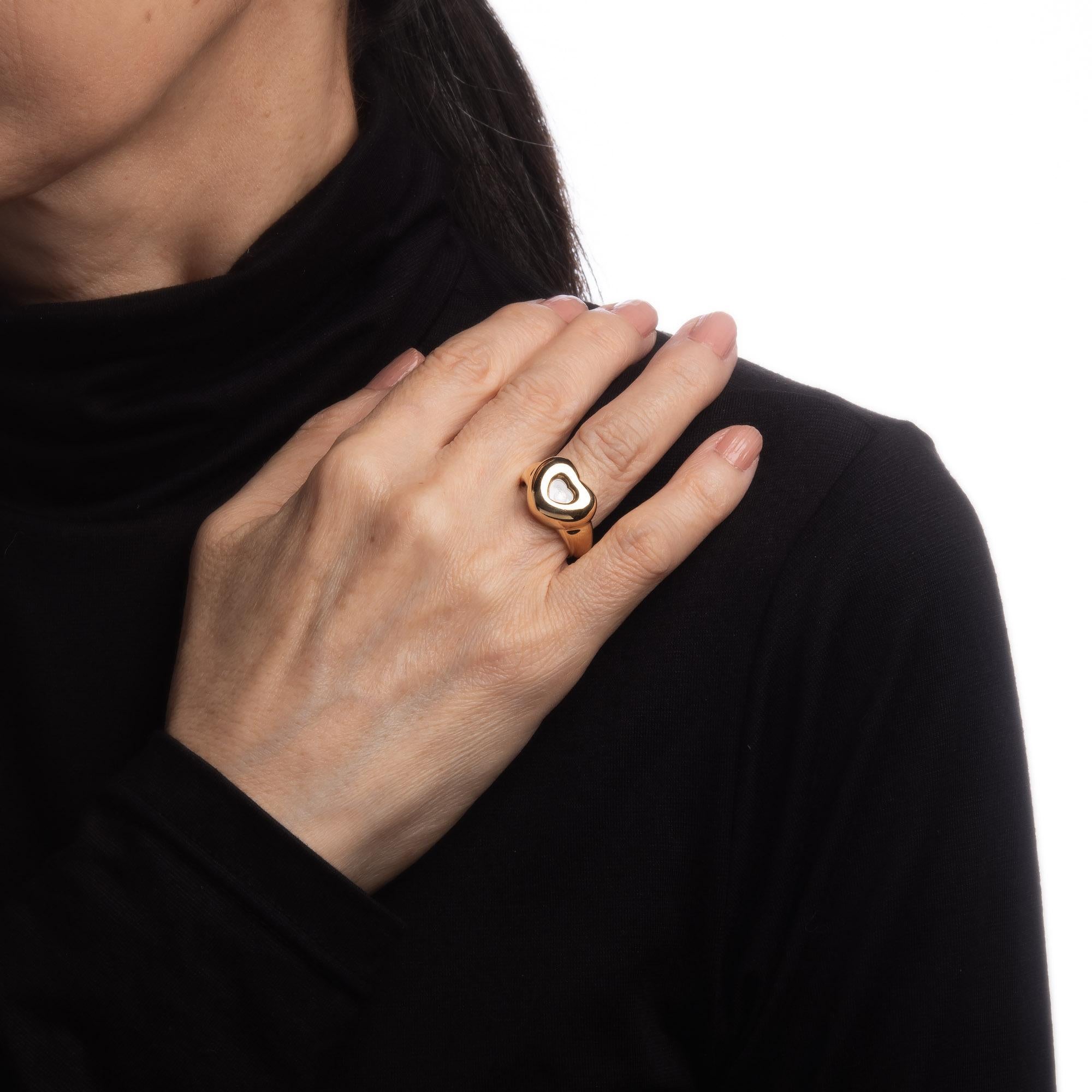 Chopard Schwebender Diamant-Herz-Ring 18k Gelbgold Designer-Schmuck Damen