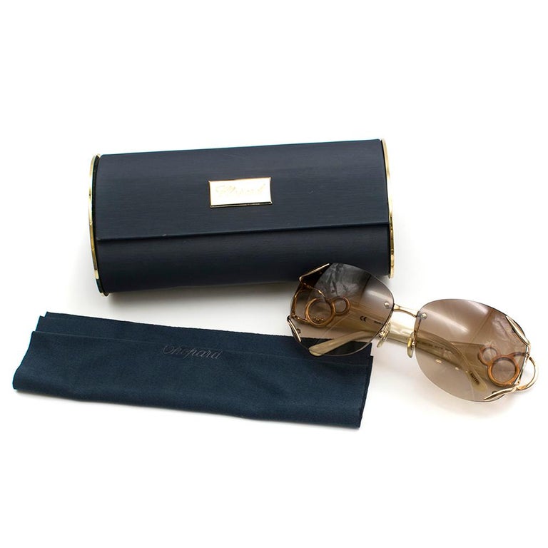 Chopard Floating Diamonds Ivory and Gold Sunglasses at  display picture 2
