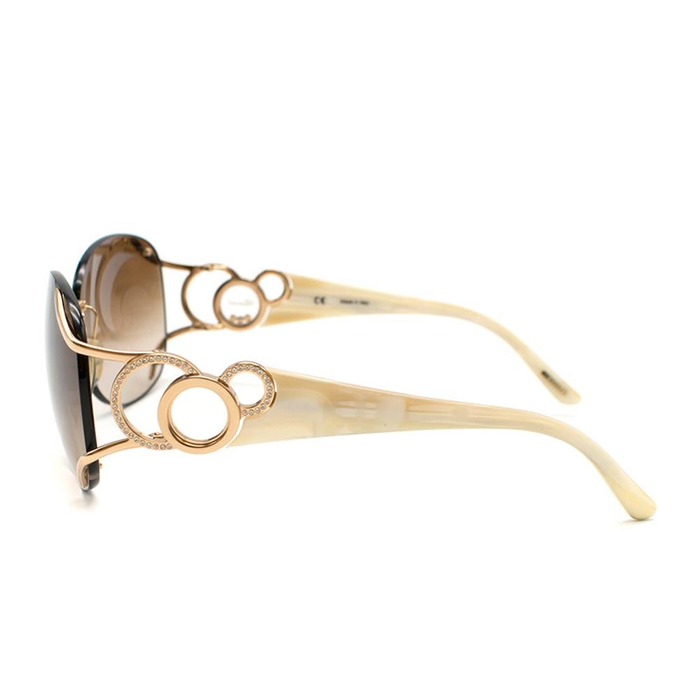 Chopard Schwebende Diamanten Elfenbein & Gold Sonnenbrille 2