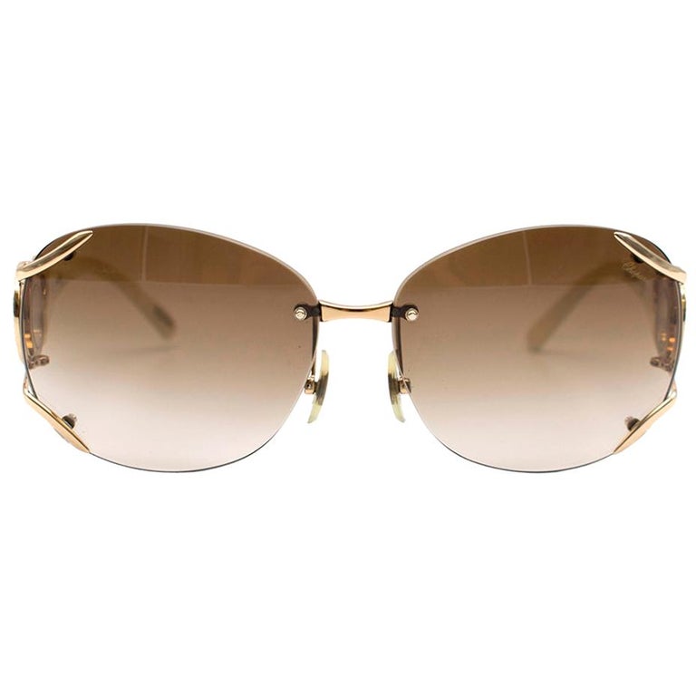 Chopard Floating Diamonds Ivory and Gold Sunglasses at  display picture 1