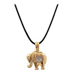 Chopard Floating 'Happy Diamond' Yellow Gold Elephant Pendant