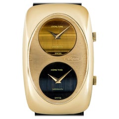 Vintage Chopard for Laykin Et Cie Yellow Gold Dual Time Manual Wind Wristwatch