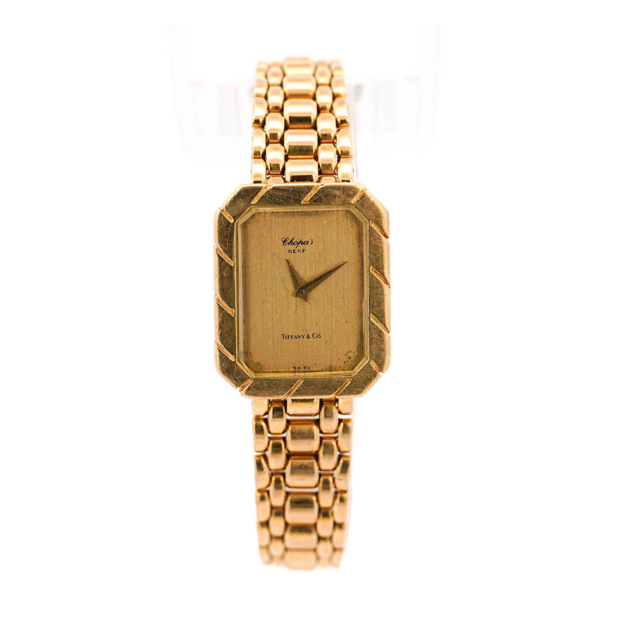 Chopard for Tiffany & Co. 18K Yellow Gold Vintage Unisex Watch For Sale 9