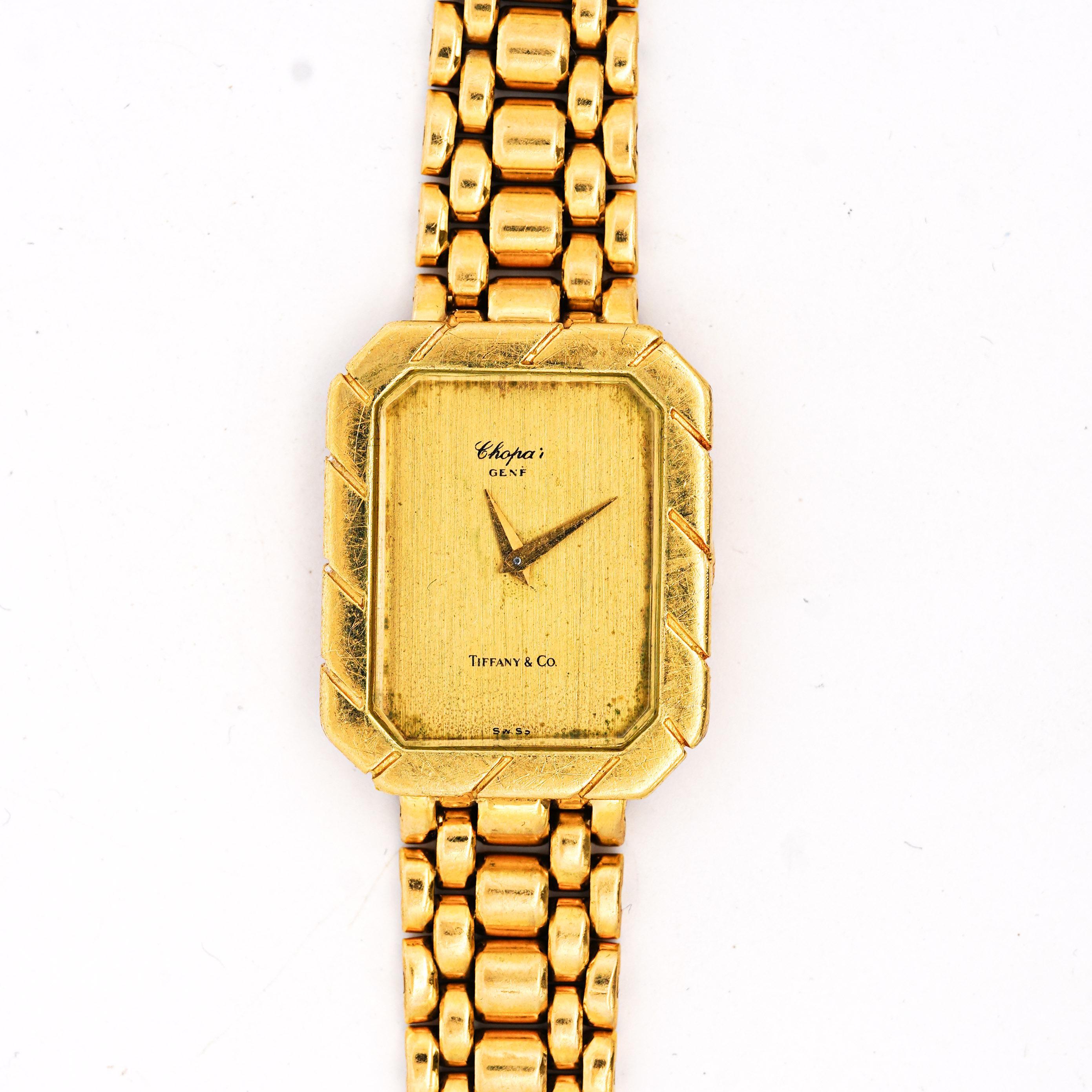 Chopard for Tiffany & Co. 18K Yellow Gold Vintage Unisex Watch For Sale 1
