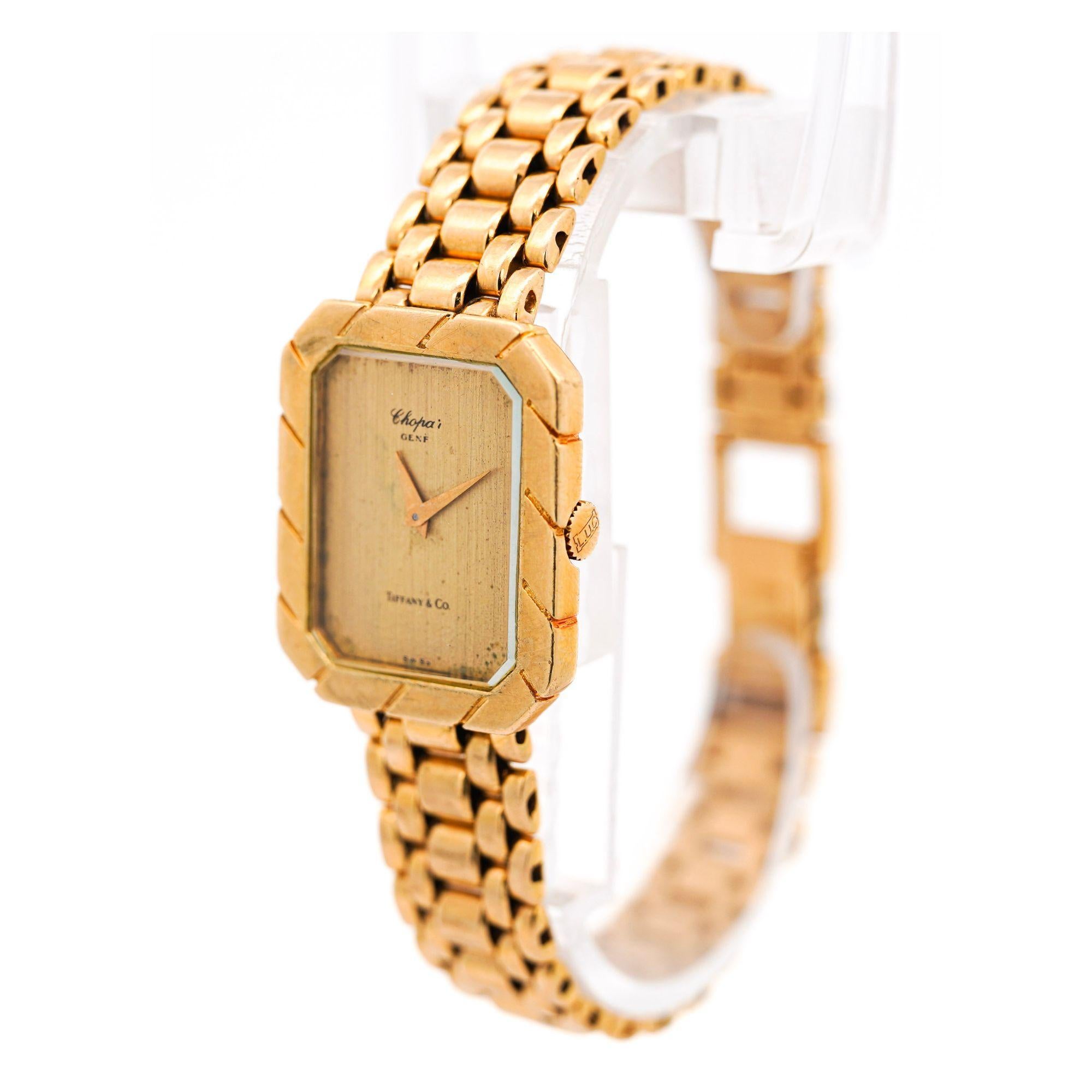 Chopard for Tiffany & Co. 18K Yellow Gold Vintage Unisex Watch For Sale 4
