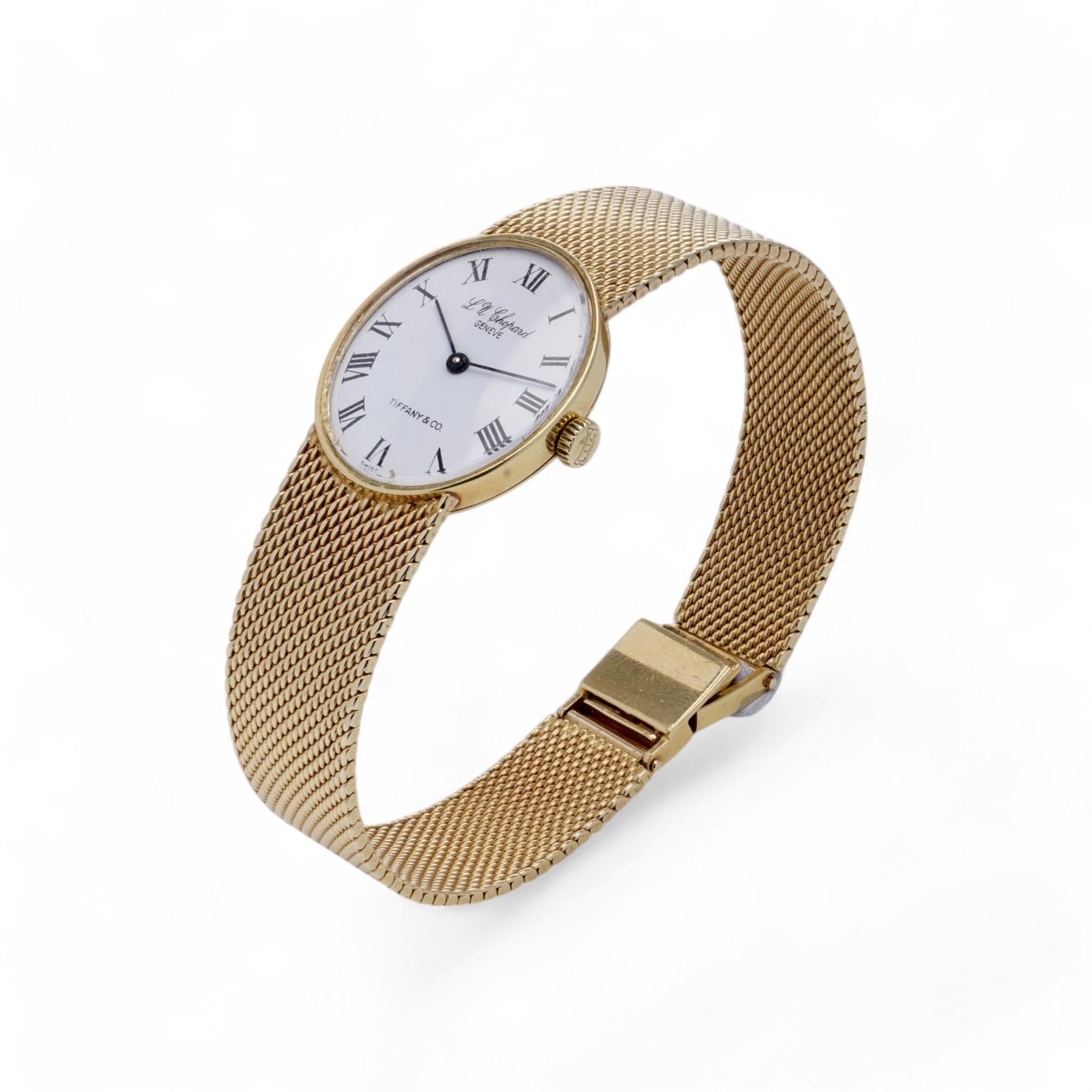Chopard for Tiffany & Co 18kt Yellow Gold Watch 1960's

This rare and exquisite vintage timepiece is a collaboration between two luxury brands, Chopard and Tiffany & Co. The watch was made by Chopard and retailed by Tiffany & Co., reflecting the