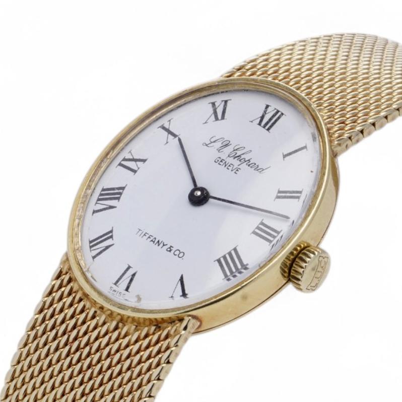 Chopard for Tiffany & Co 18kt Yellow Gold Watch 1960's In Good Condition In Braintree, GB