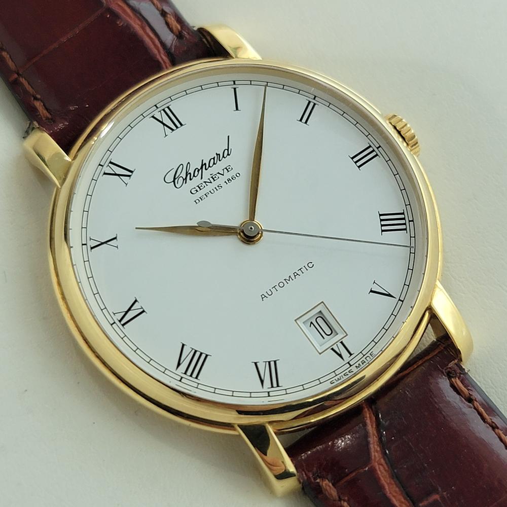 Chopard Geneve Classique Seit 1860 18K Gold 35mm Handaufzug Datum 1990er NA122 im Zustand „Hervorragend“ in Beverly Hills, CA