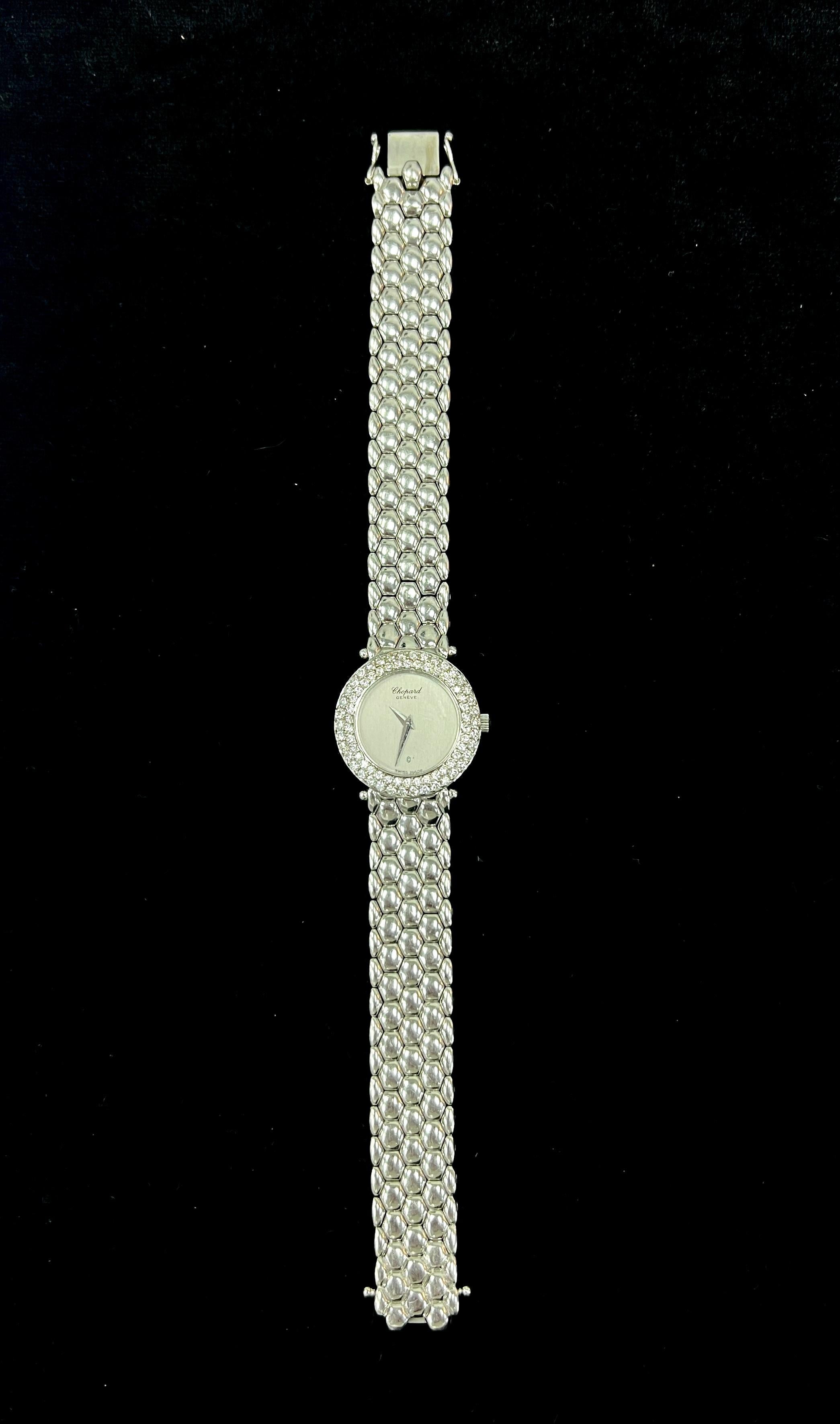 Chopard Genève Diamantuhr in 18k Weißgold im Angebot 2