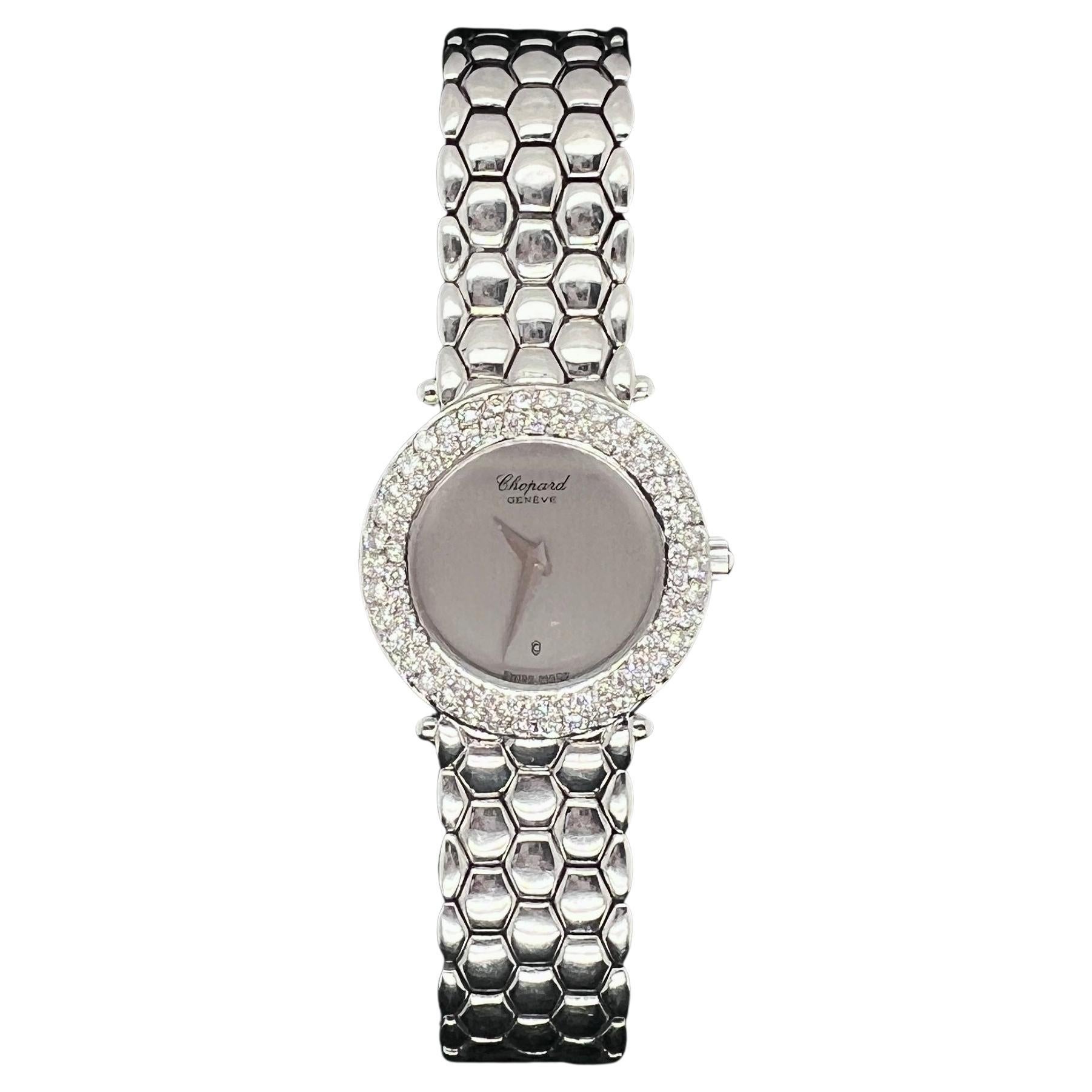 Montre Chopard Genève Diamond en or blanc 18k
