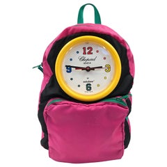 Chopard Genève Pinker Nylon-Rucksack mit batteriebetriebener Uhr