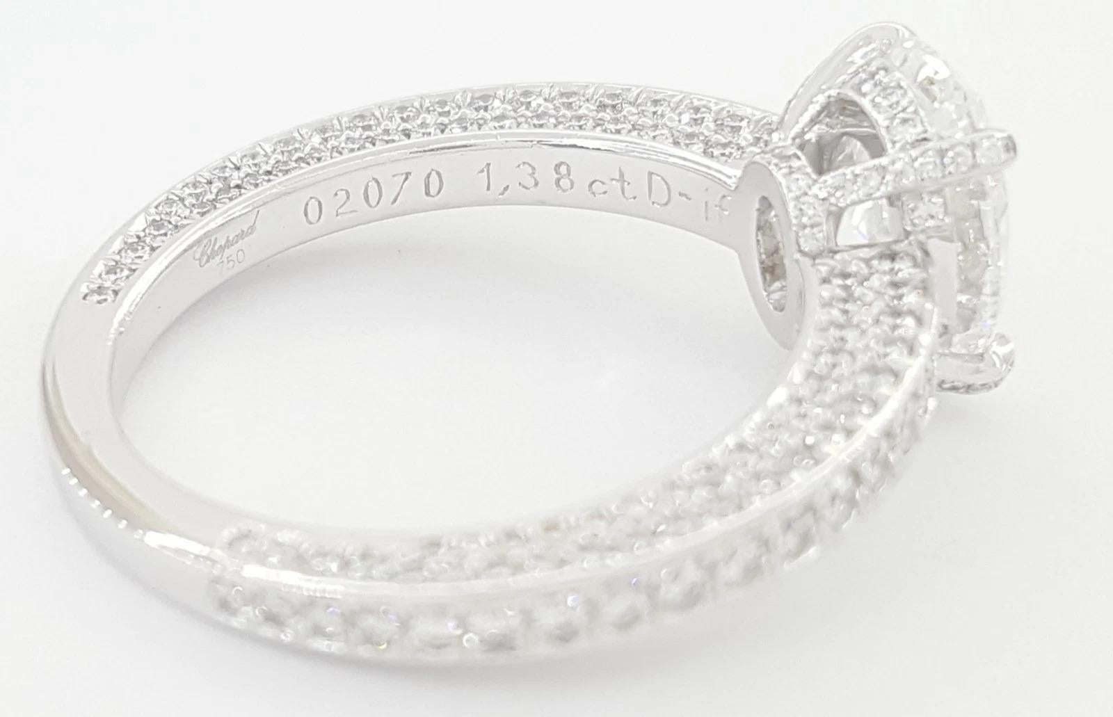 Contemporain Chopard Bague de fiançailles certifiée GIA 2,08 carats diamant ovale taille brillant en vente