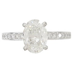 Chopard Bague de fiançailles certifiée GIA 2,08 carats diamant ovale taille brillant