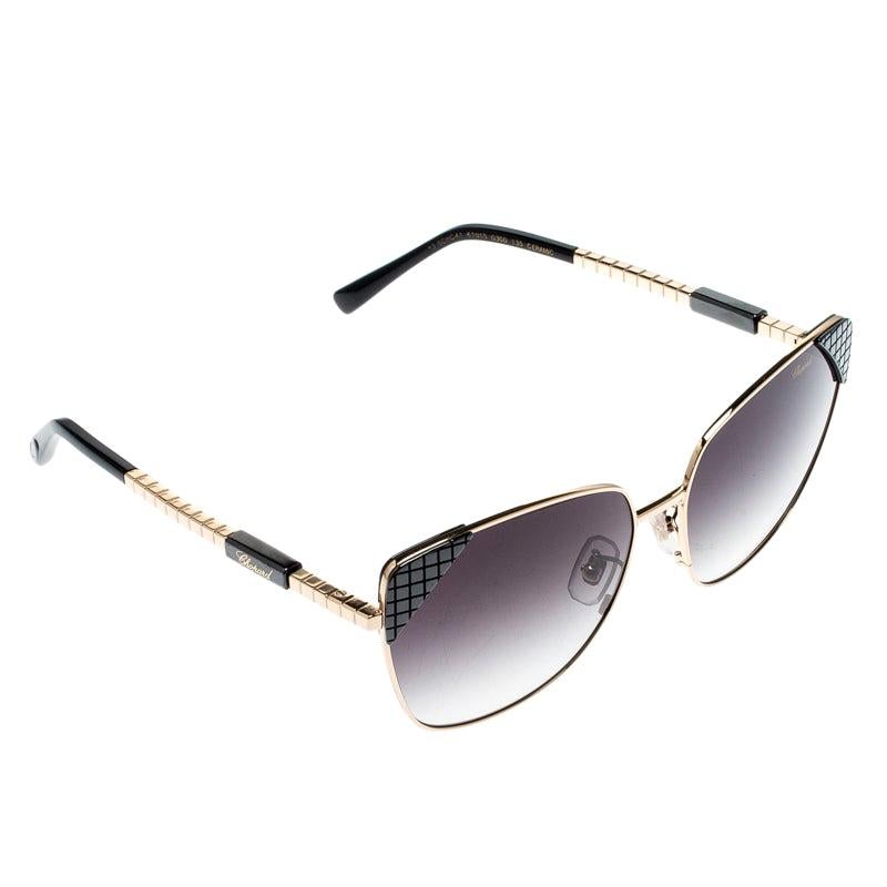 Chopard Gold/Black Gradient Ceramic SCHC41 Cat Eye Sunglasses