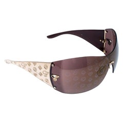 Chopard Gold/Brown Monogram Shield Sunglasses