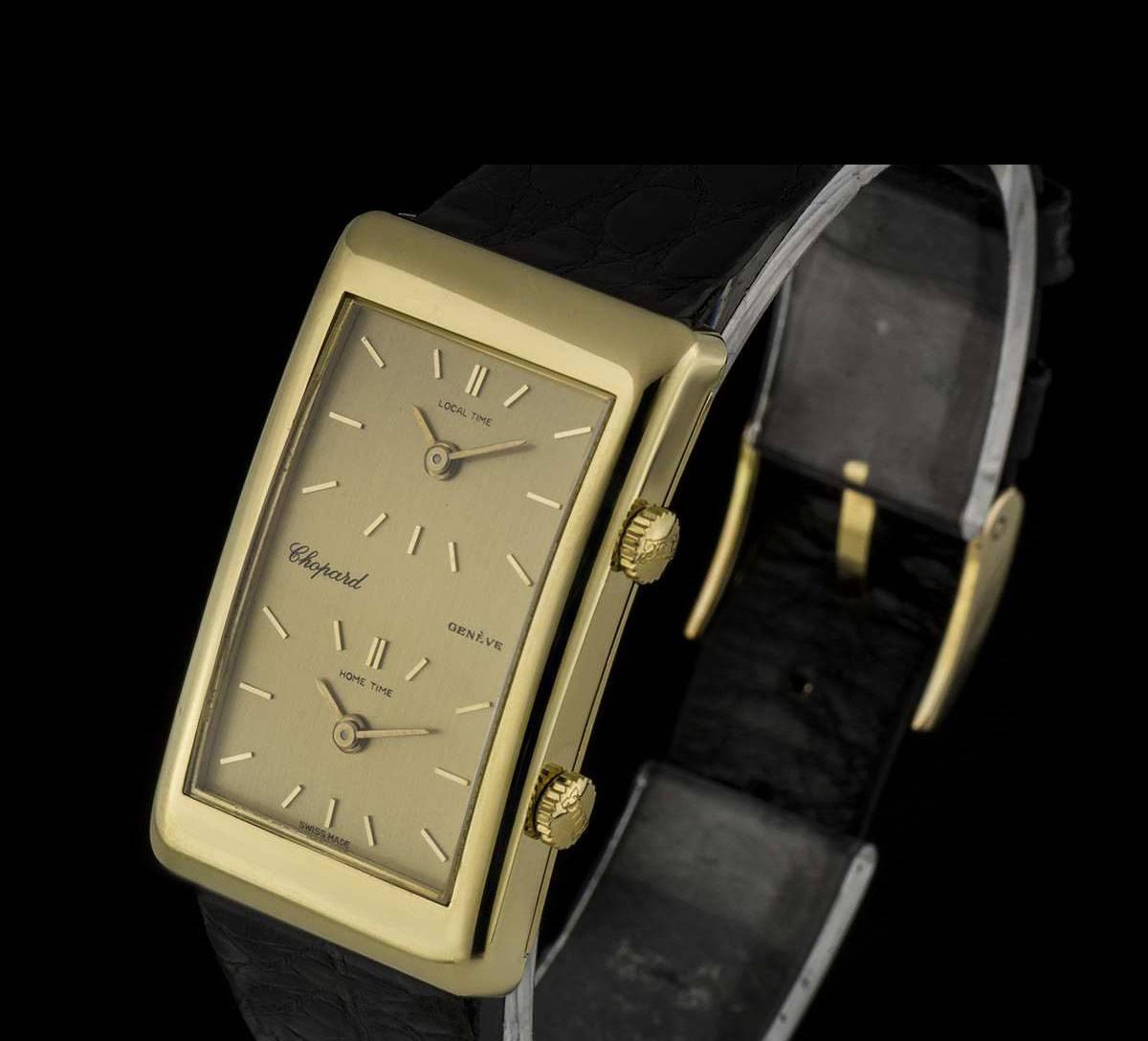 An 18k Yellow Gold Dual Time Zone 