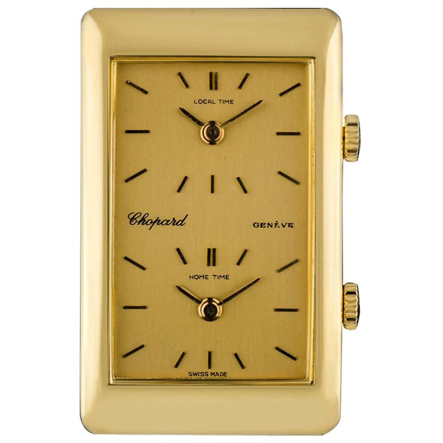 Chopard Gold Champagne Dial Dual Time Zone Kutchinsky Gents Manual Wind Watch