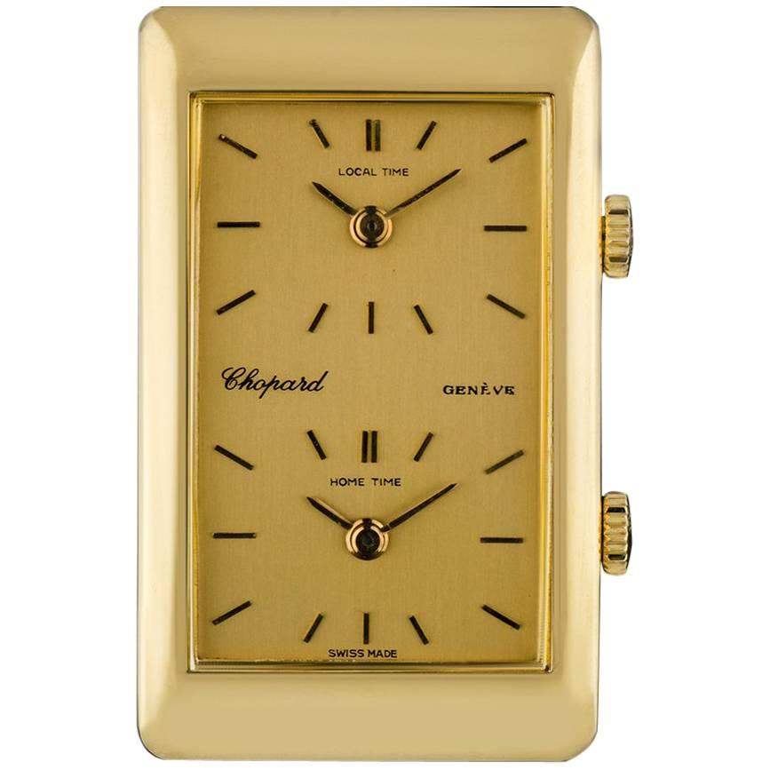Chopard Gold Champagne Dial Dual Time Zone Kutchinsky Gents Manual Wind Watch