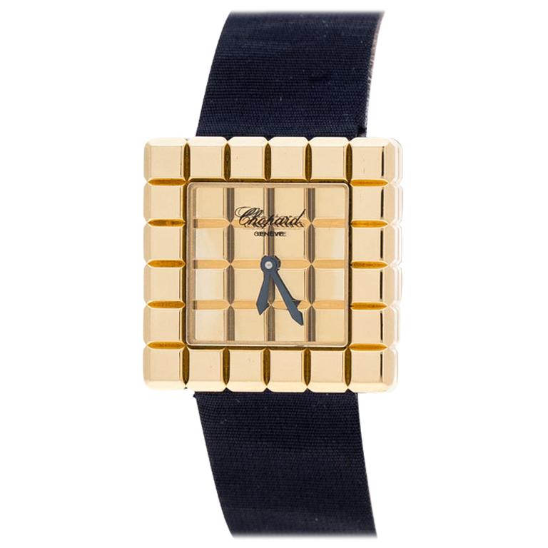 Chopard Gold Dial 18K Gold Ice Cube by De Grisogono Women's Wristwatch 25 mm