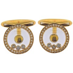 Chopard Gold Happy Diamond Cufflinks