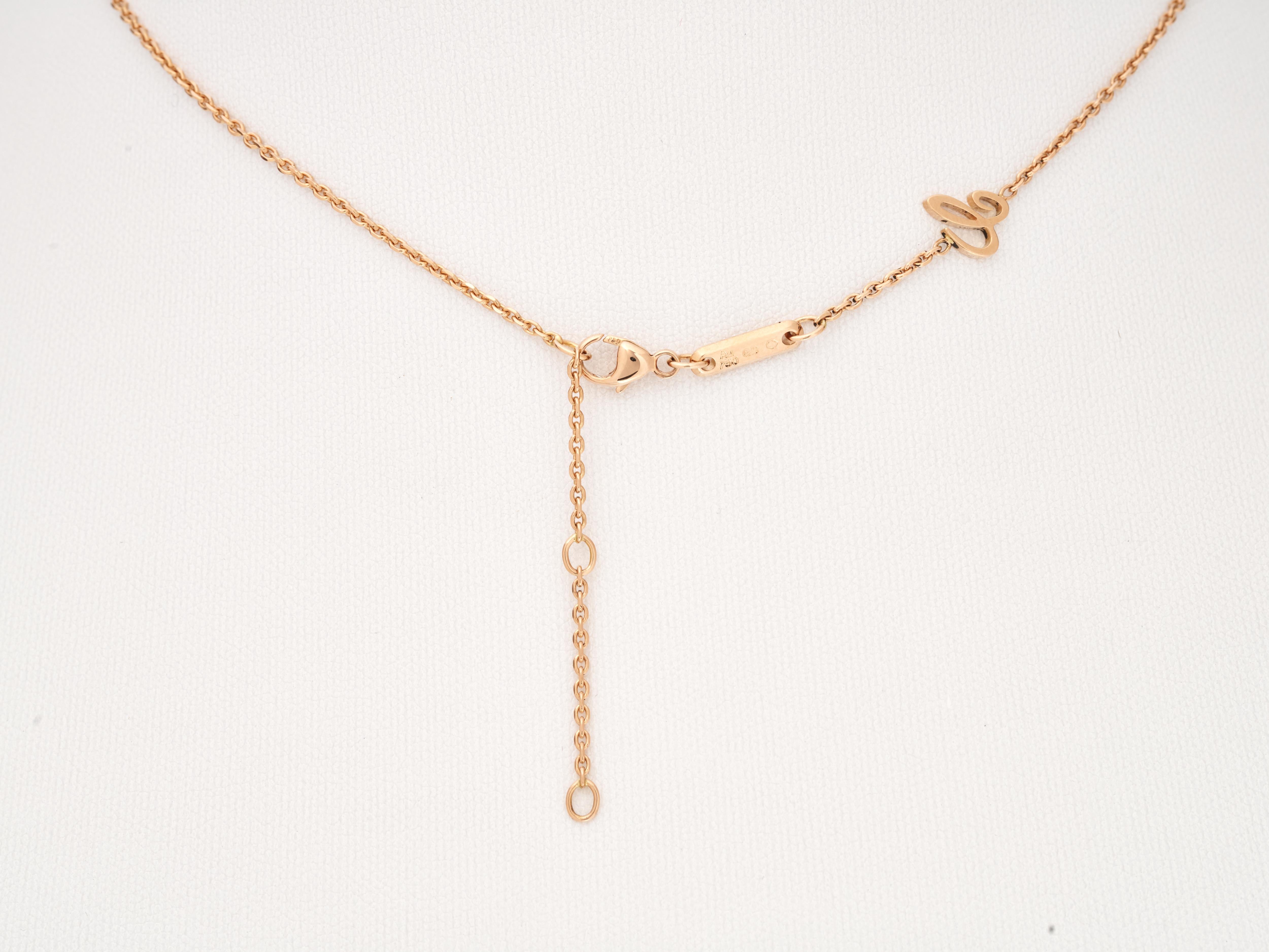 Chopard Collana in oro Happy Diamond lcons Pendant Ethical 18K Rose B&P €1910 In condizioni ottime in vendita a London, GB