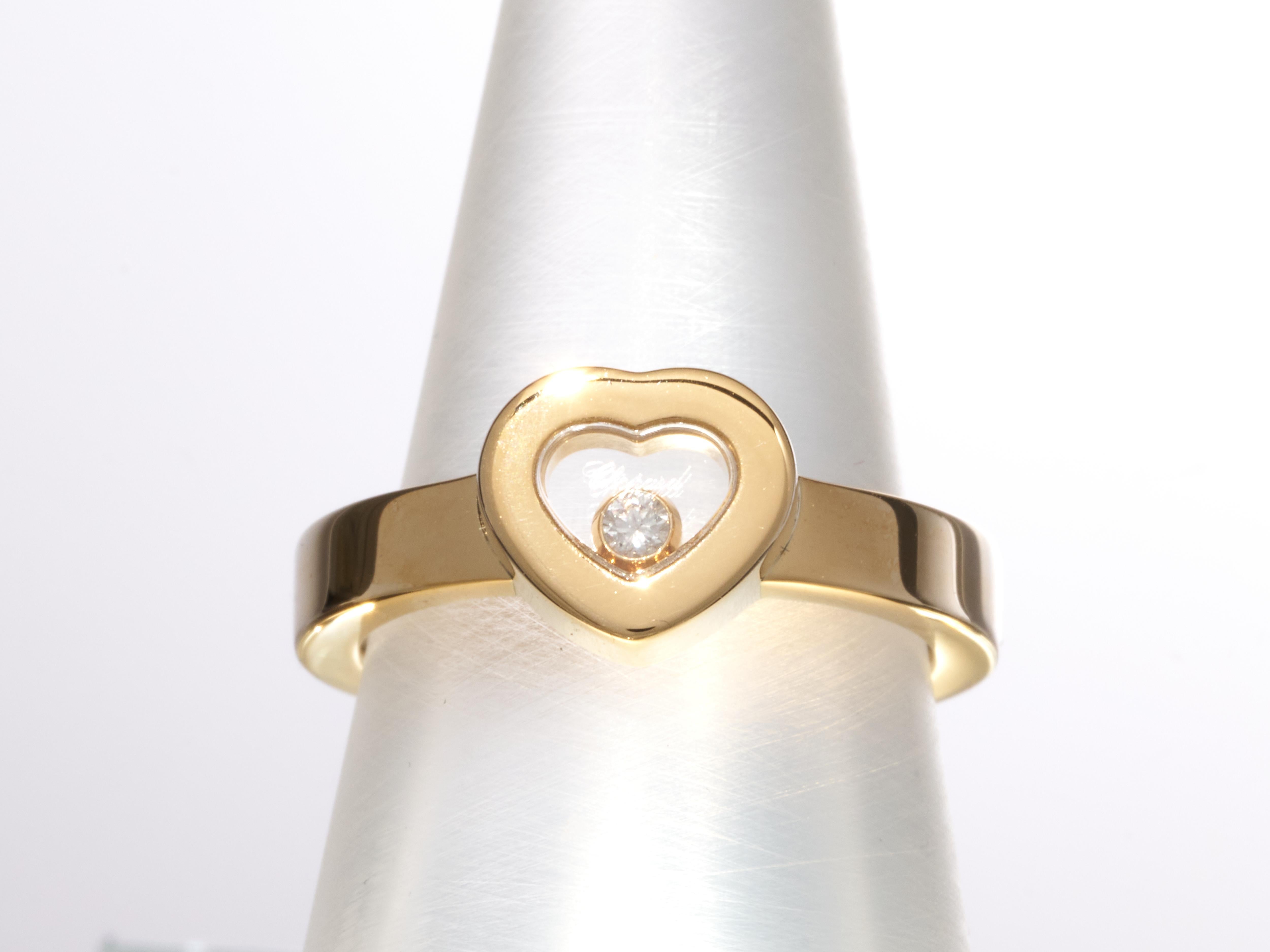 Chopard Gold Ring Happy Diamonds Icon Heart Ethical 18k RRP £1940 B&P EU 52 For Sale 5
