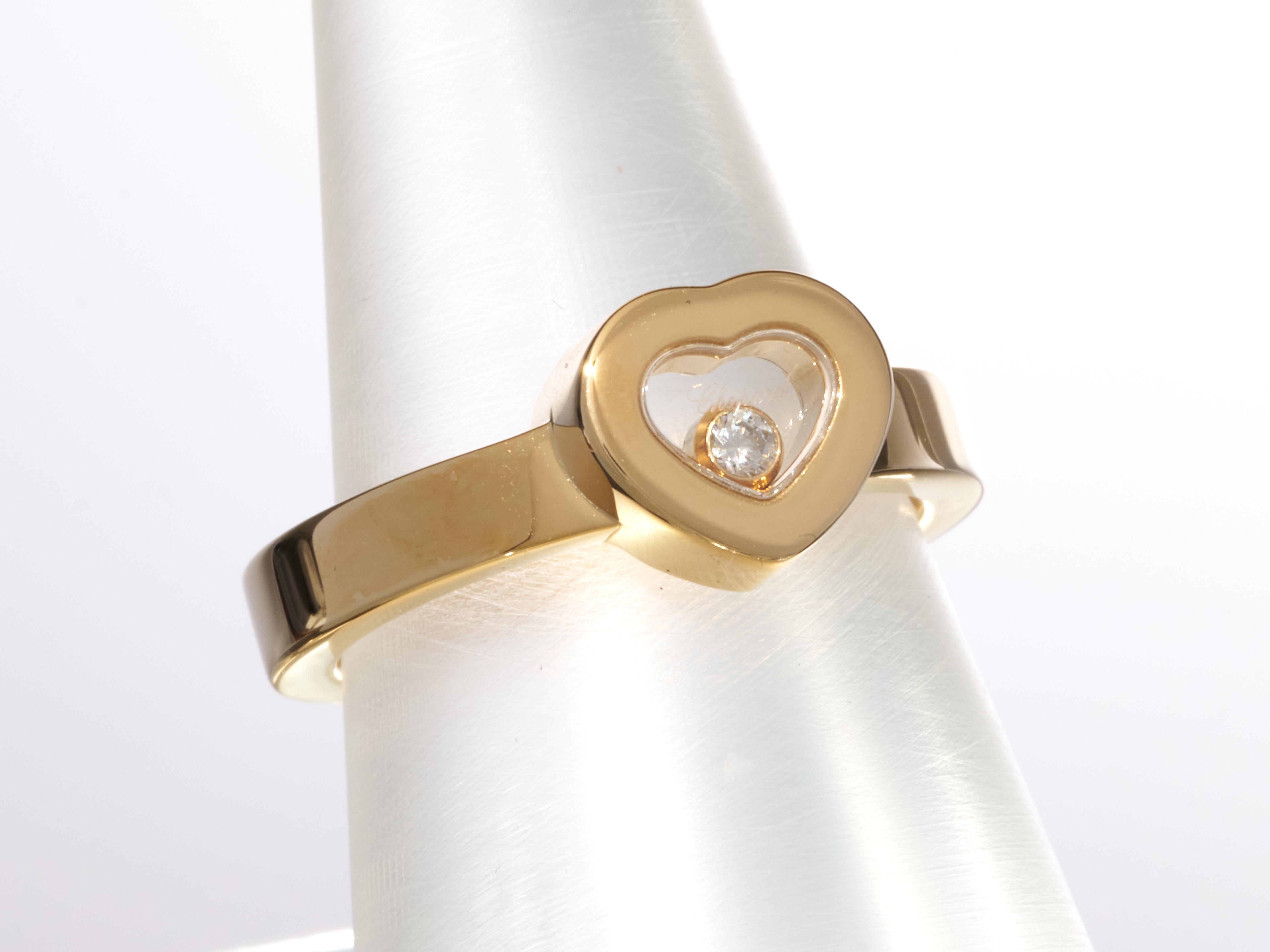 Chopard Gold Ring Happy Diamonds Icon Heart Ethical 18k RRP £1940 B&P EU 52 For Sale 6