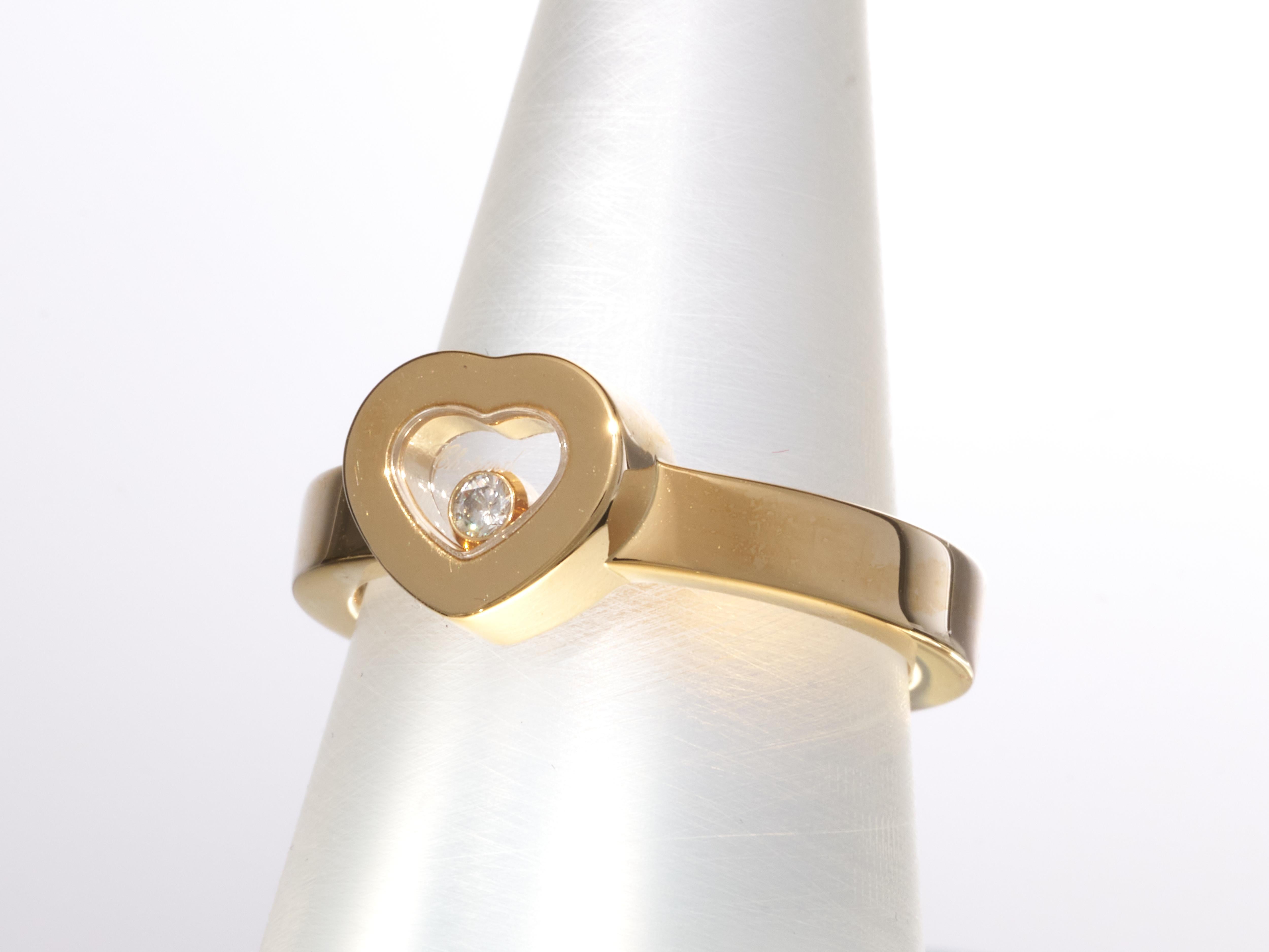 Chopard Gold Ring Happy Diamonds Icon Heart Ethical 18k RRP £1940 B&P EU 52 For Sale 12