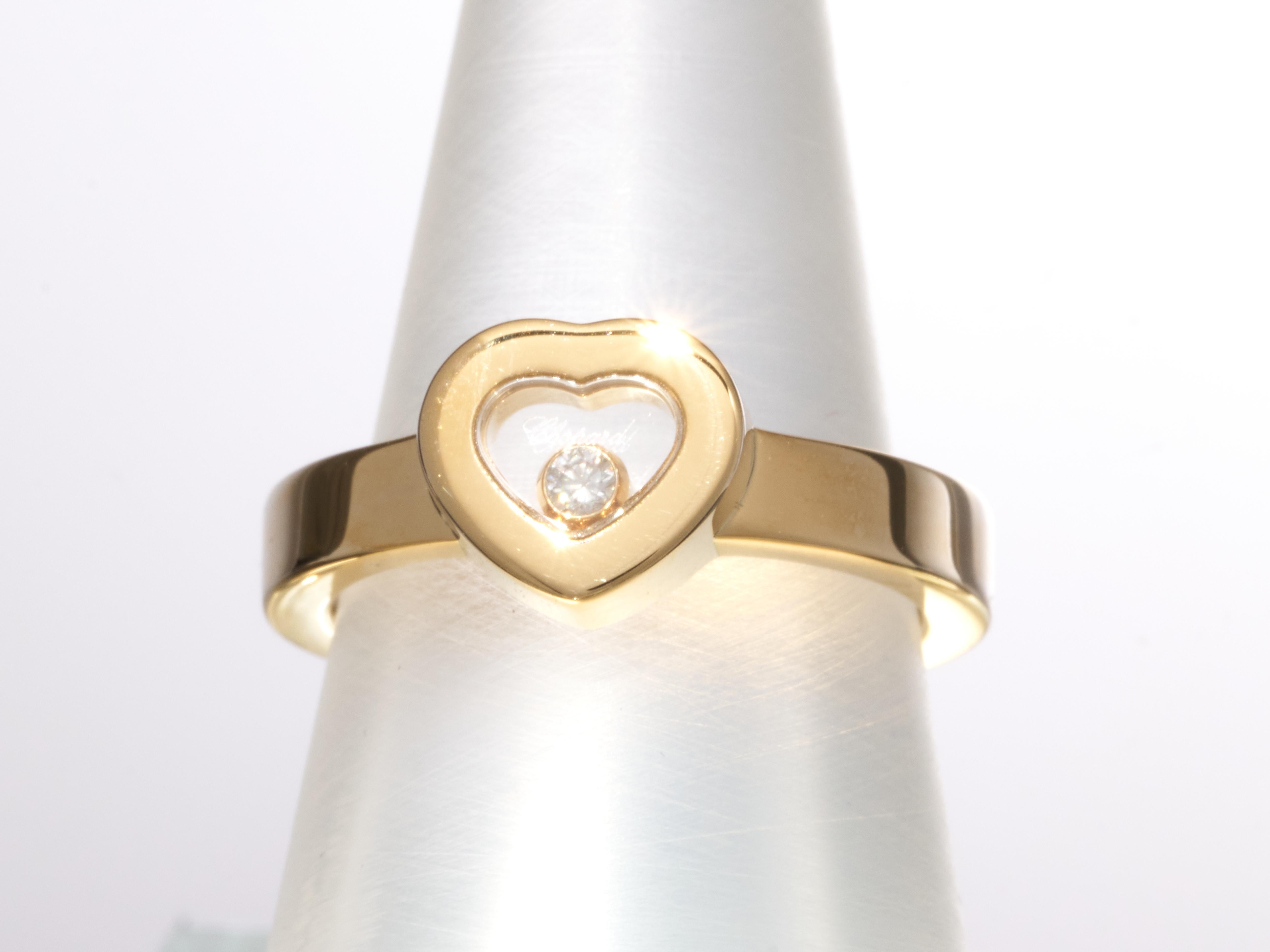 Chopard Gold Ring Happy Diamonds Icon Heart Ethical 18k RRP £1940 B&P EU 52 For Sale 13