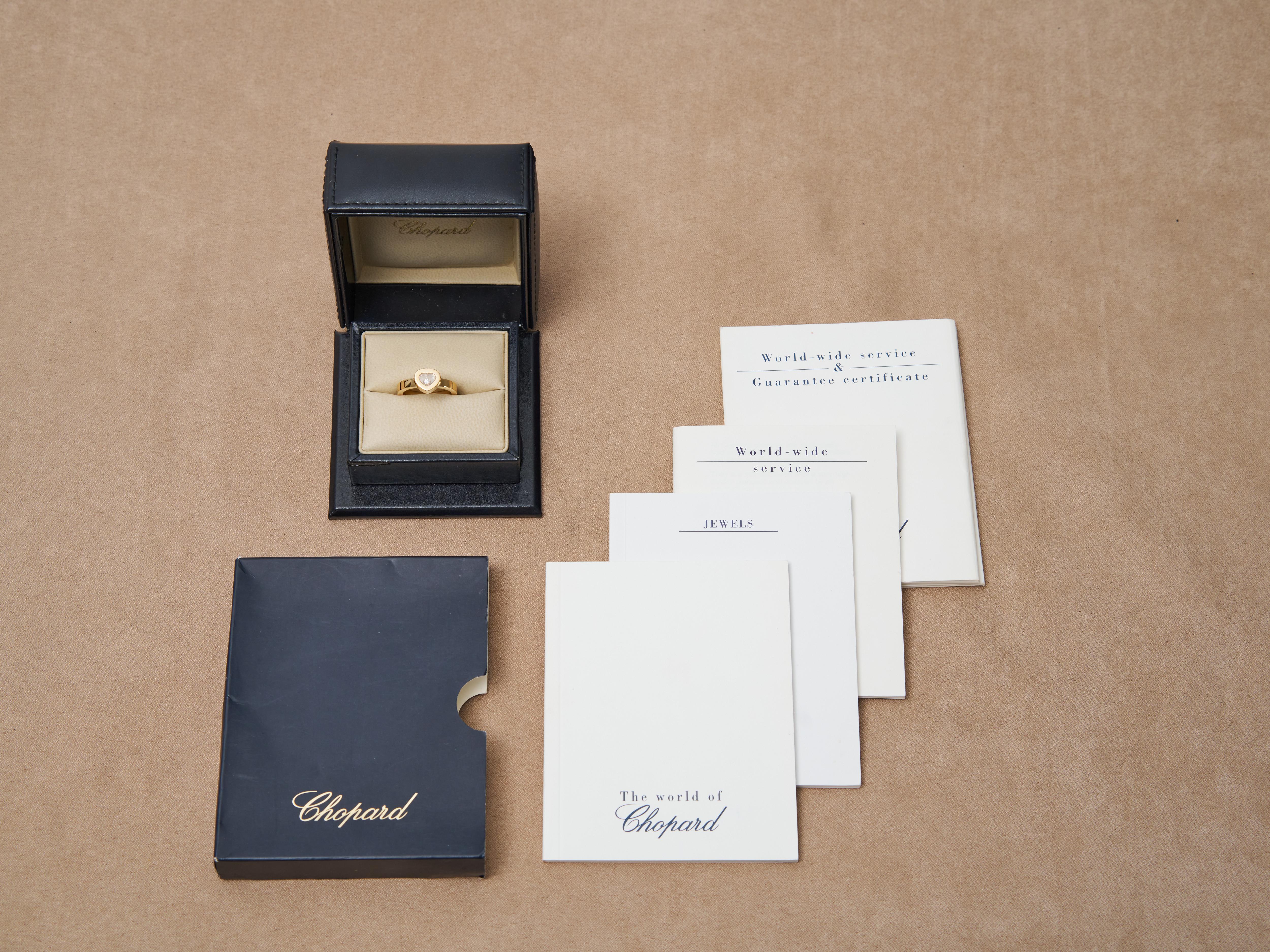 Chopard Gold Ring Happy Diamonds Icon Heart Ethical 18k RRP £1940 B&P EU 52 For Sale 14