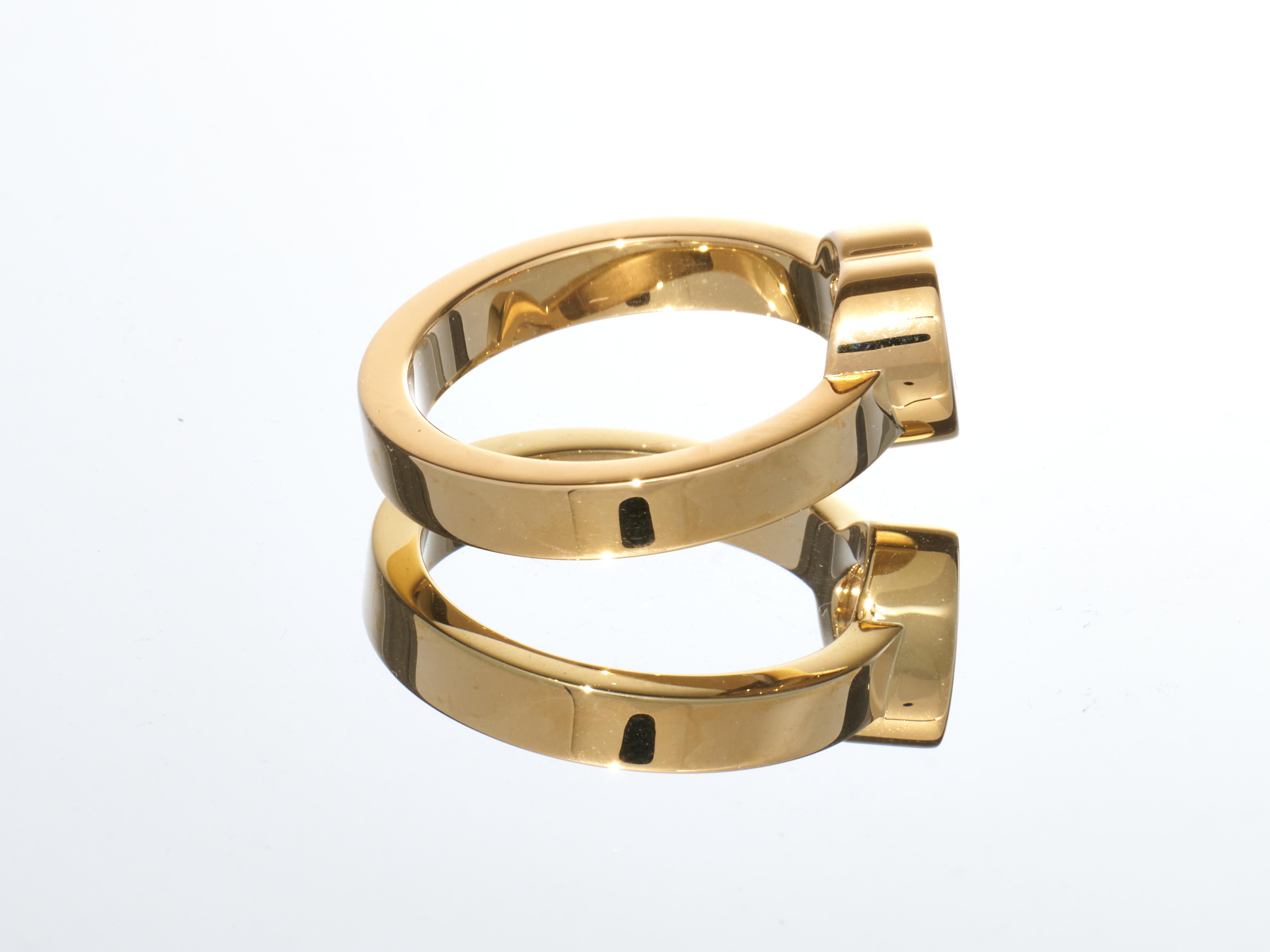 Chopard Gold Ring Happy Diamonds Icon Heart Ethical 18k RRP £1940 B&P EU 52 In Excellent Condition For Sale In London, GB