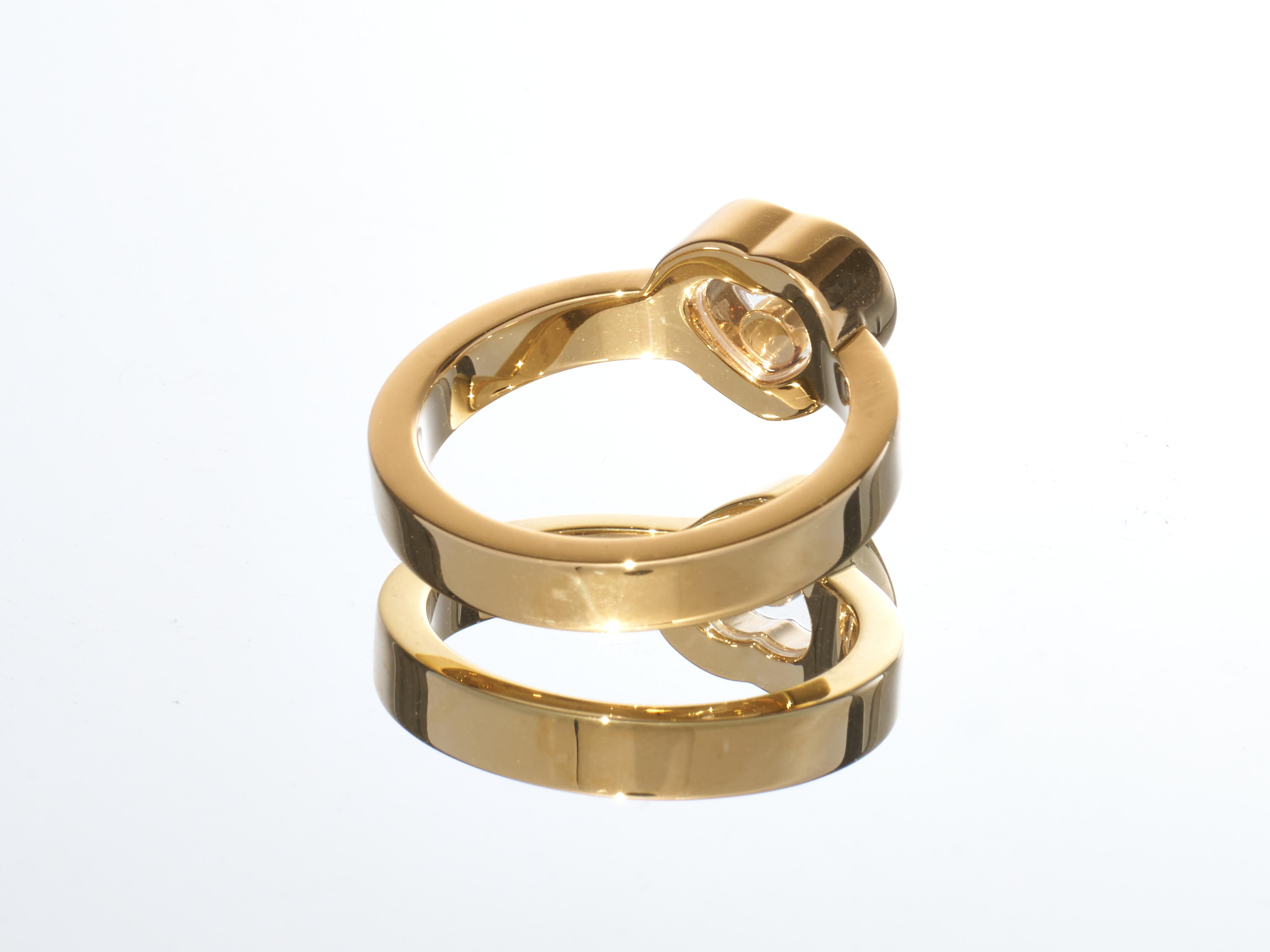 Women's Chopard Gold Ring Happy Diamonds Icon Heart Ethical 18k RRP £1940 B&P EU 52 For Sale