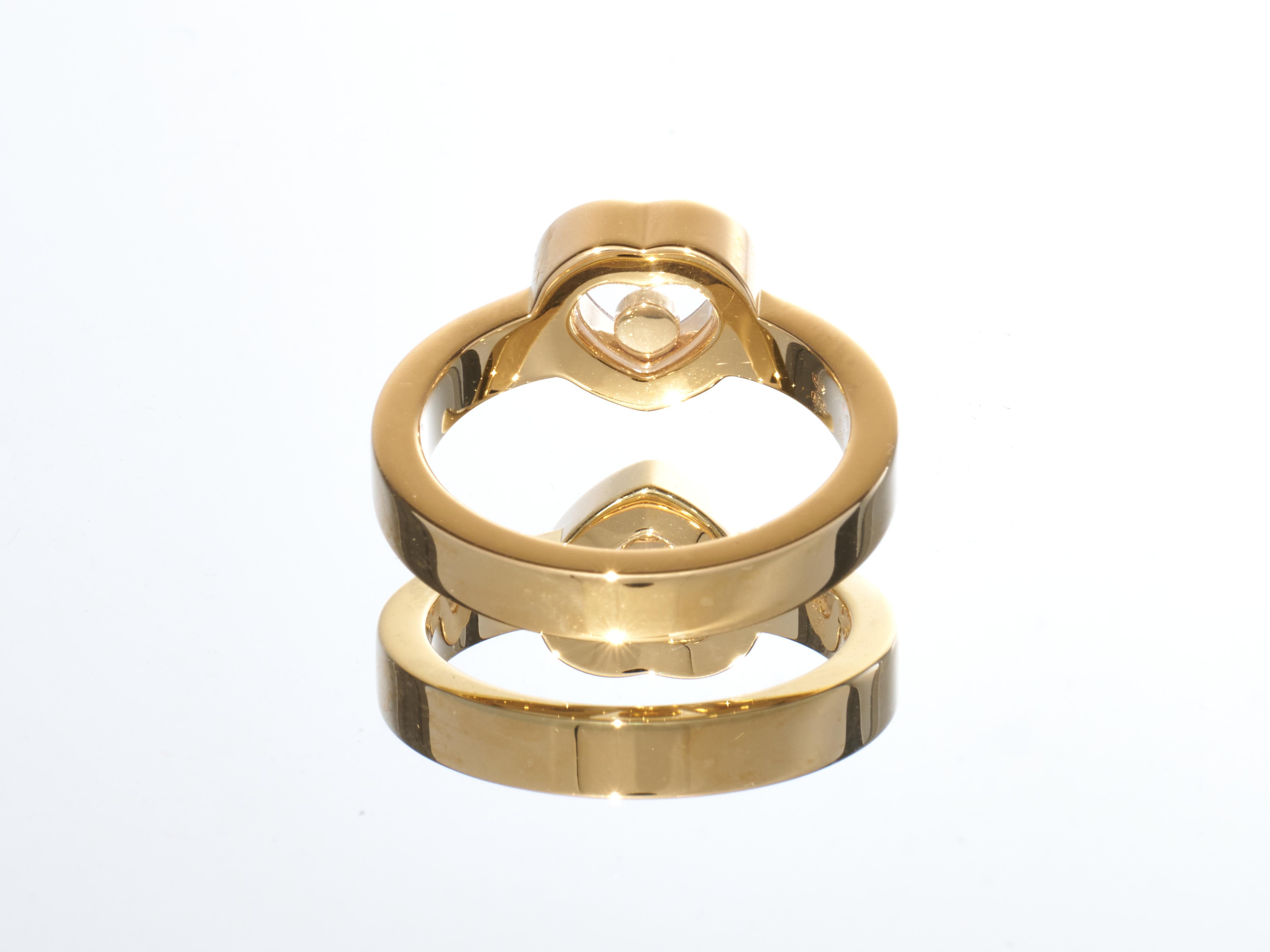 Chopard Gold Ring Happy Diamonds Icon Heart Ethical 18k RRP £1940 B&P EU 52 For Sale 1