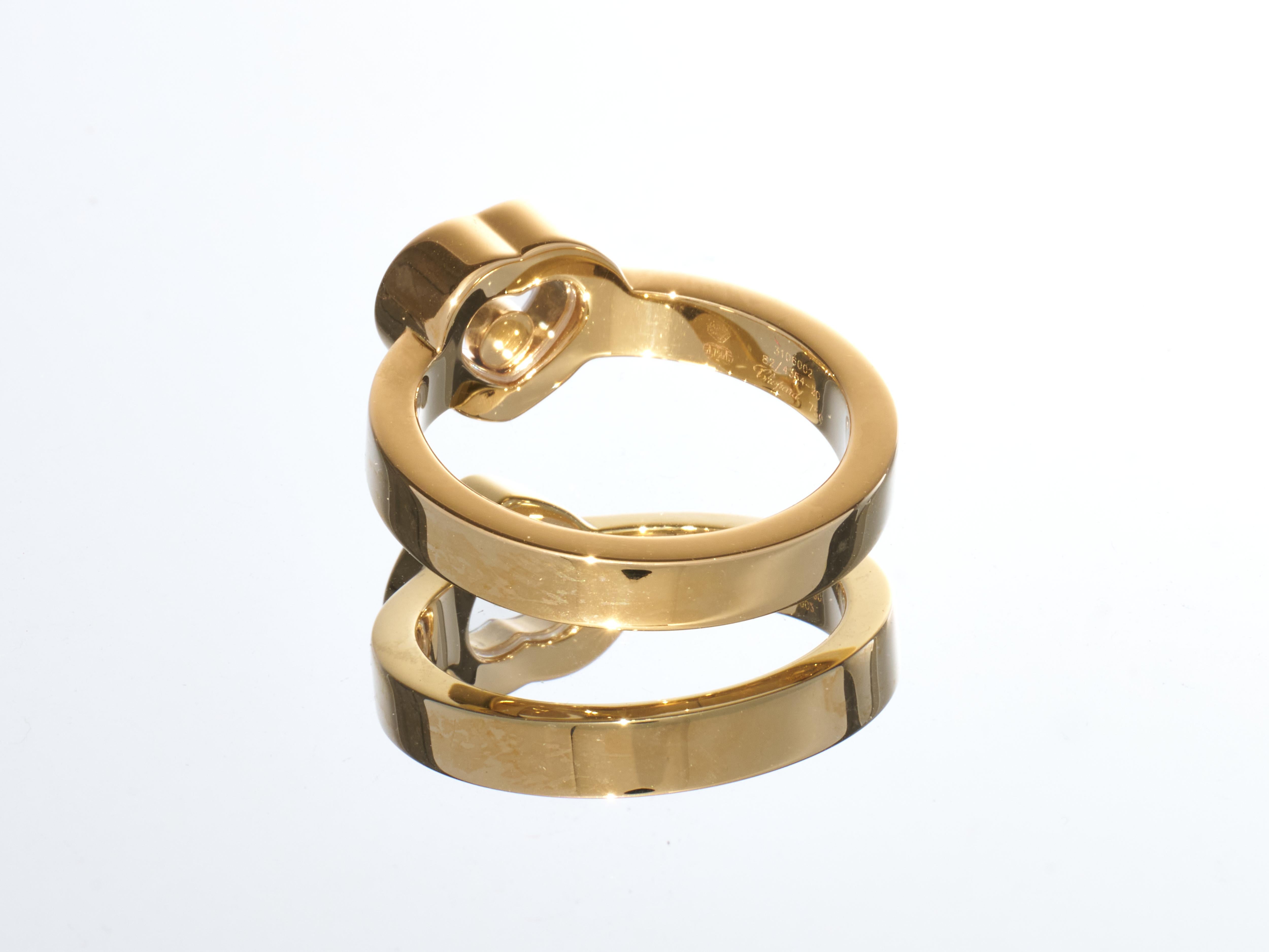 Chopard Gold Ring Happy Diamonds Icon Heart Ethical 18k RRP £1940 B&P EU 52 For Sale 2