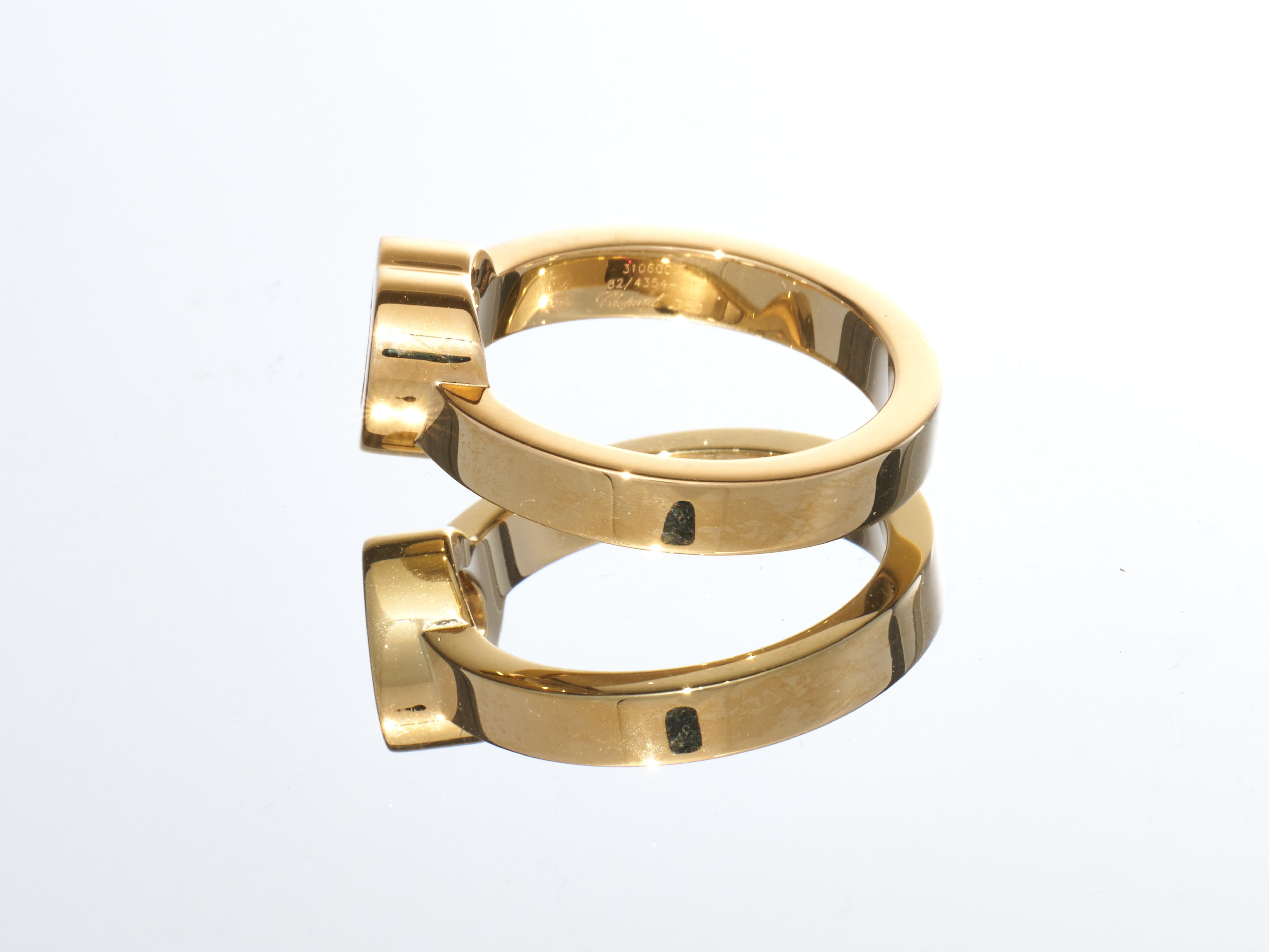Chopard Gold Ring Happy Diamonds Icon Heart Ethical 18k RRP £1940 B&P EU 52 For Sale 3