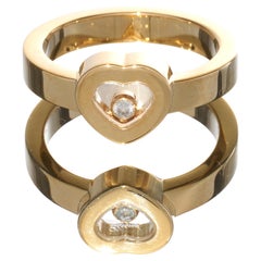 Chopard Gold Ring Happy Diamonds Icon Heart Ethical 18k RRP £1940 B&P EU 52