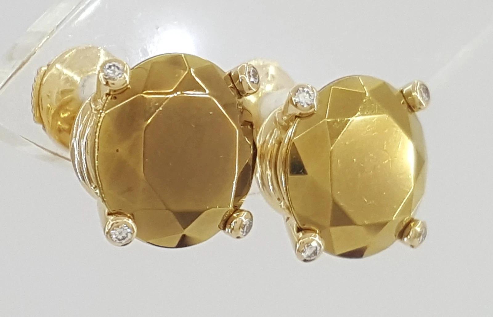 Chopard Pendientes de oro amarillo de 18 quilates con diamantes y titanio Contemporáneo en venta